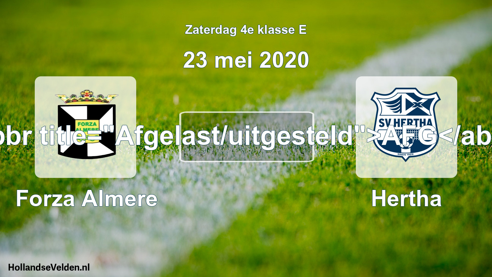 Scheduled Match: Forza Almere - Hertha (23 May 2020)