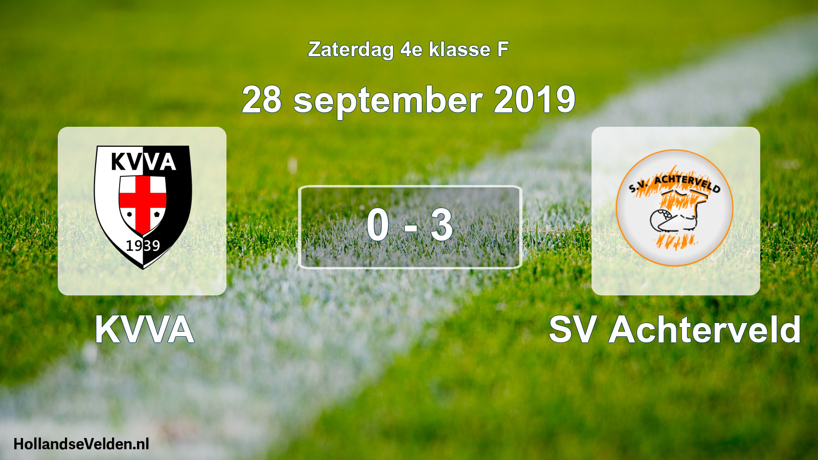 Total number of matches played: KVVA - SV Achterveld 0 - 3 (28 September 2019)