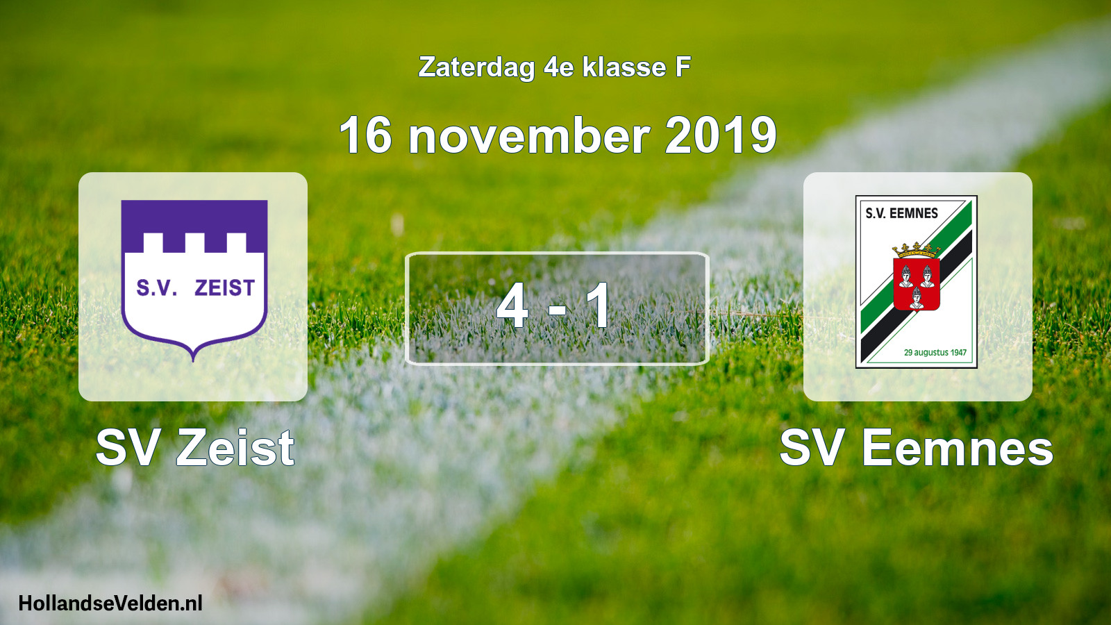 Total number of matches played: SV Zeist - SV Eemnes 4 - 1 (16 November 2019)