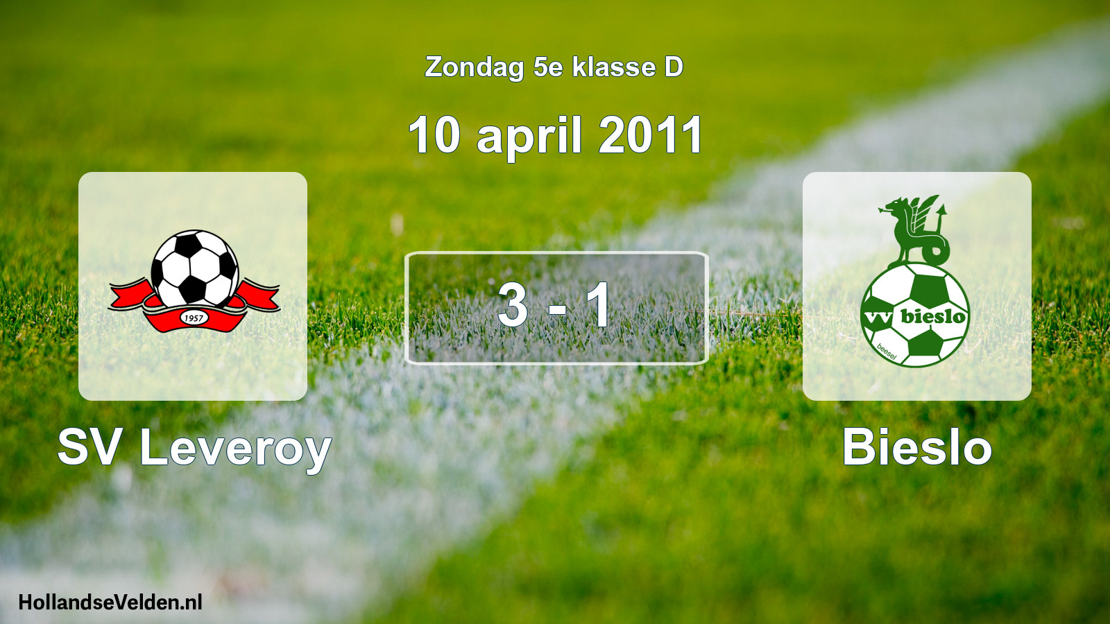 Total number of matches played: SV Leveroy - Bieslo 3 - 1 (10 April 2011)