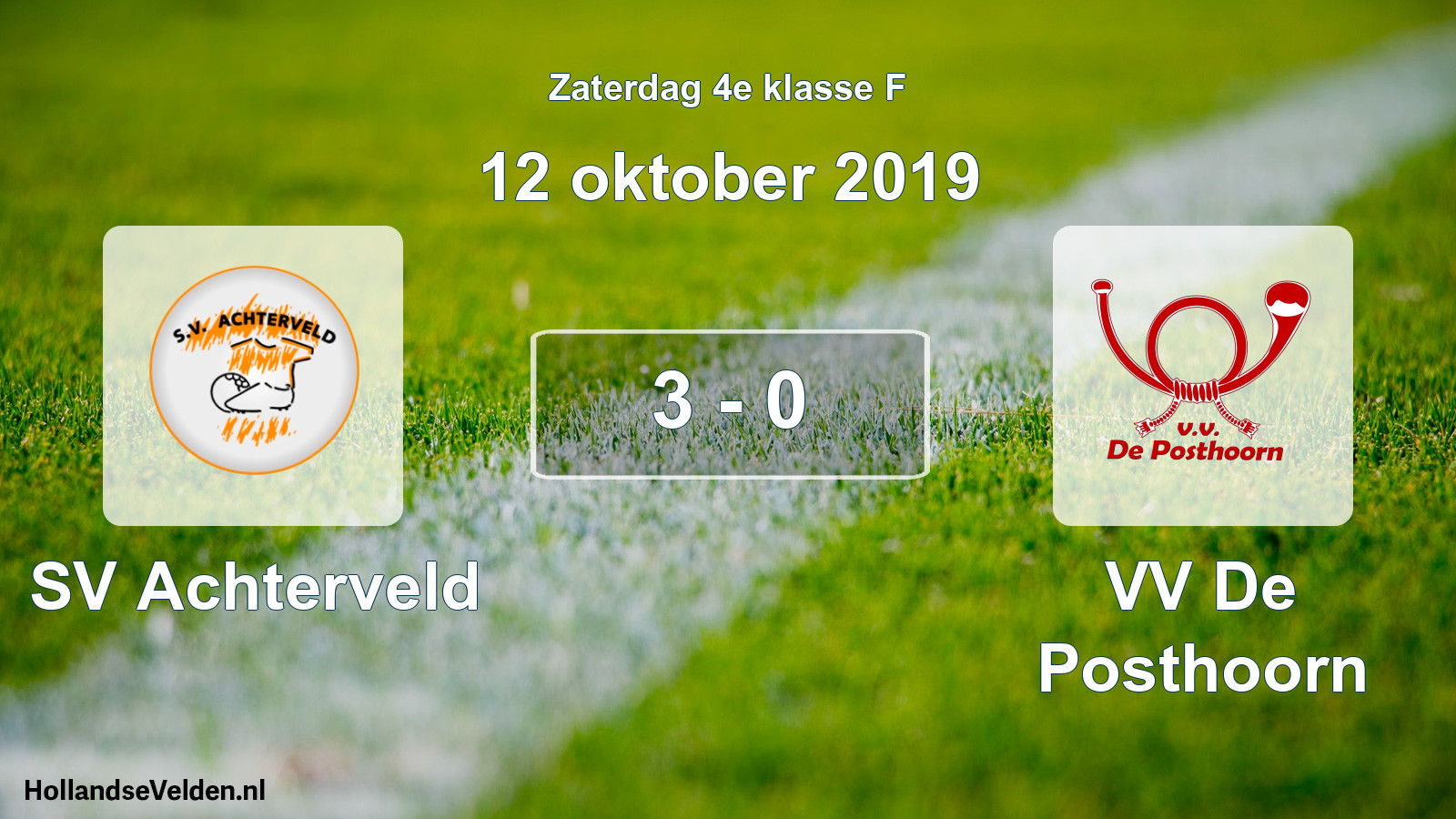 Total number of matches played: SV Achterveld - VV De Posthoorn 3 - 0 (12 October 2019)