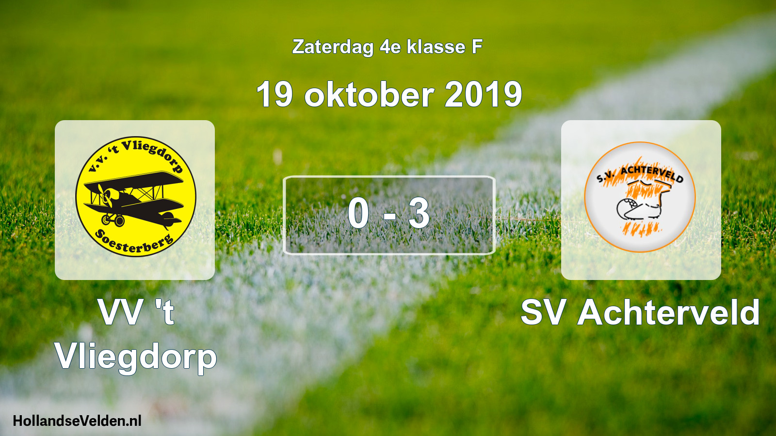 Total number of matches played: VV 't Vliegdorp - SV Achterveld 0 - 3 (19 October 2019)