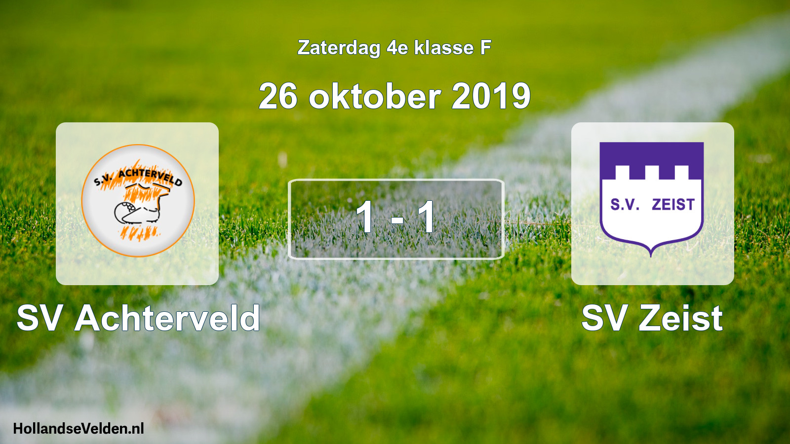 Total number of matches played: SV Achterveld - SV Zeist 1 - 1 (26 October 2019)