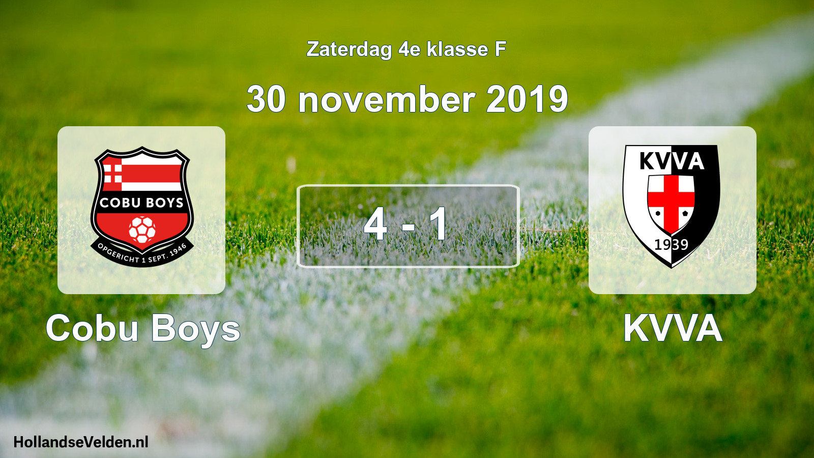 Total number of matches played: Cobu Boys - KVVA 4 - 1 (30 November 2019)