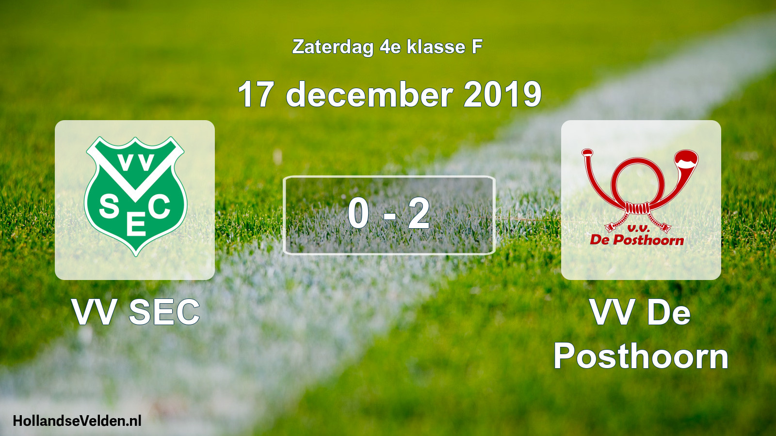 Total number of matches played: VV SEC - VV De Posthoorn 0 - 2 (17 December 2019)