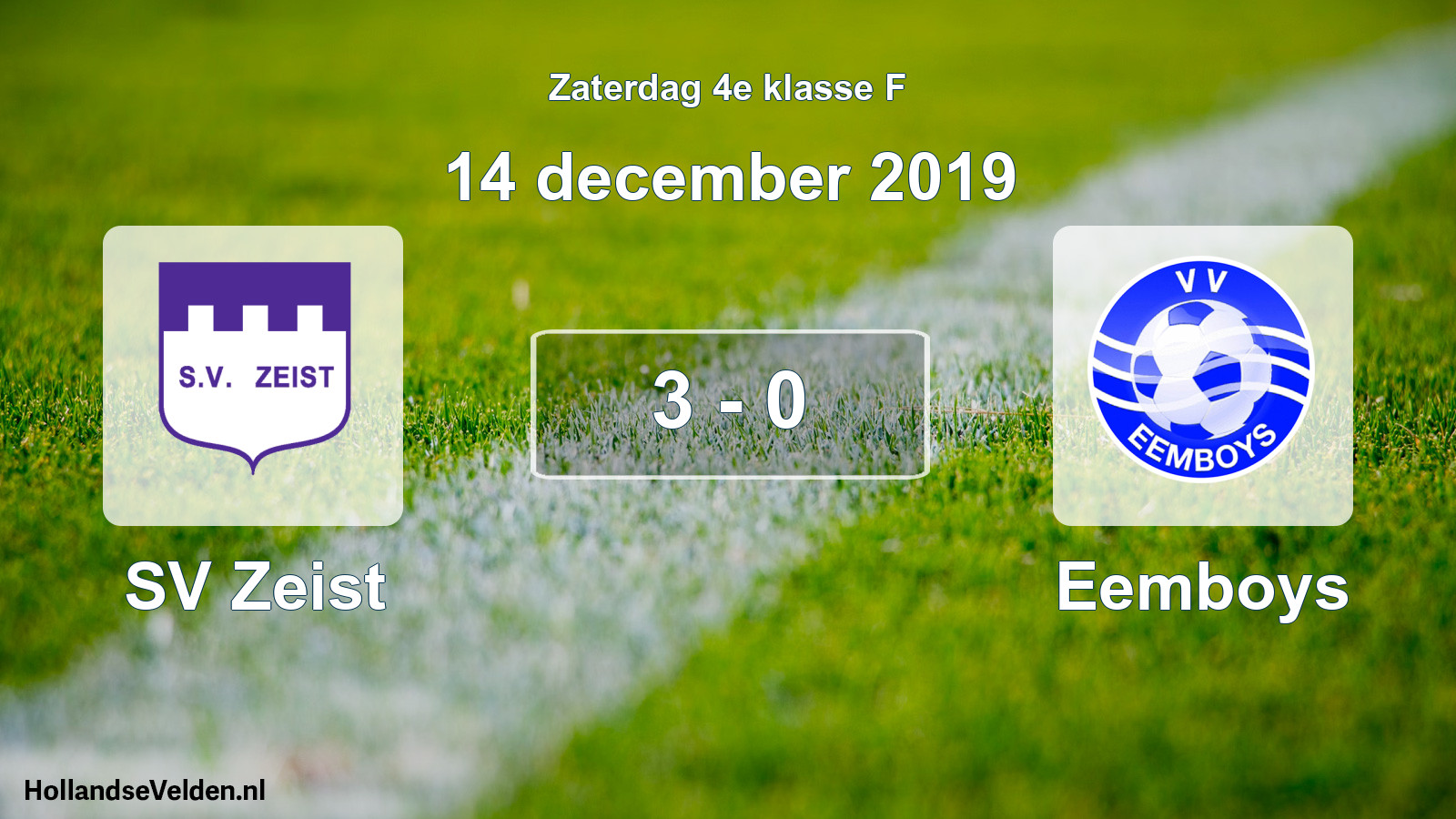 Total number of matches played: SV Zeist - Eemboys 3 - 0 (14 December 2019)