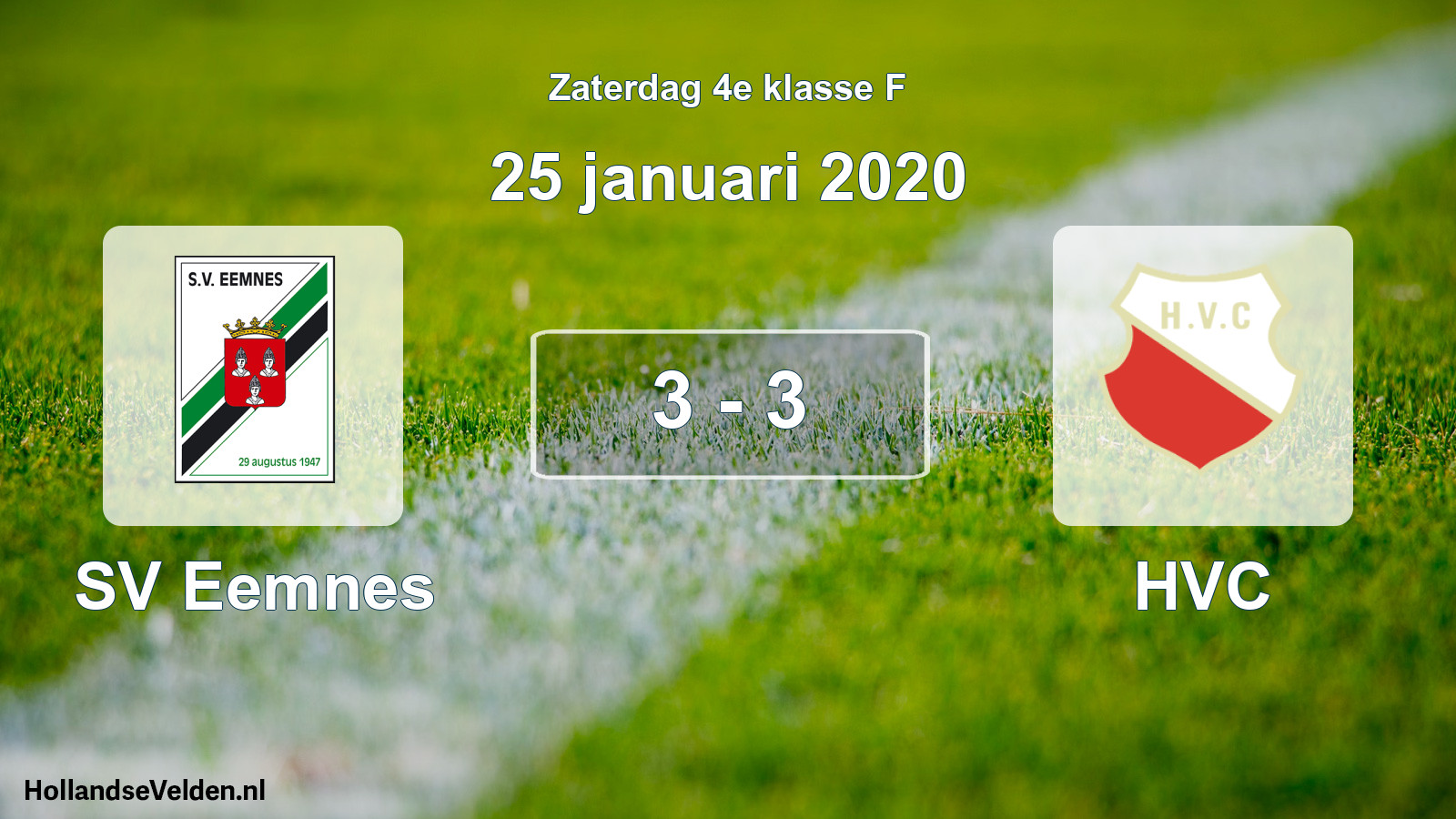 Gespeelde wedstrijd: SV Eemnes - HVC 3 - 3 (25 januari 2020)