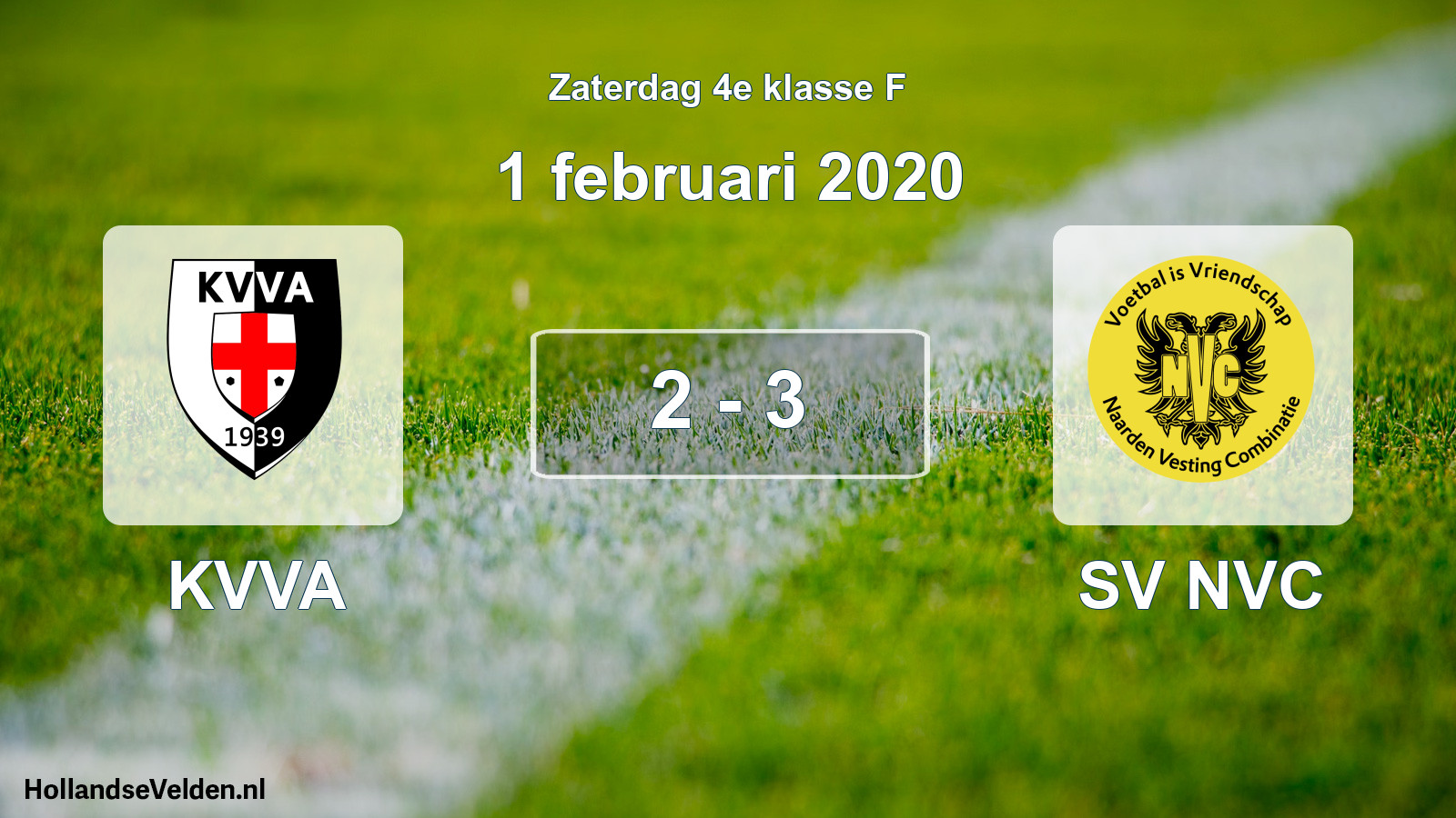 Total number of matches played: KVVA - SV NVC 2 - 3 (1 February 2020)