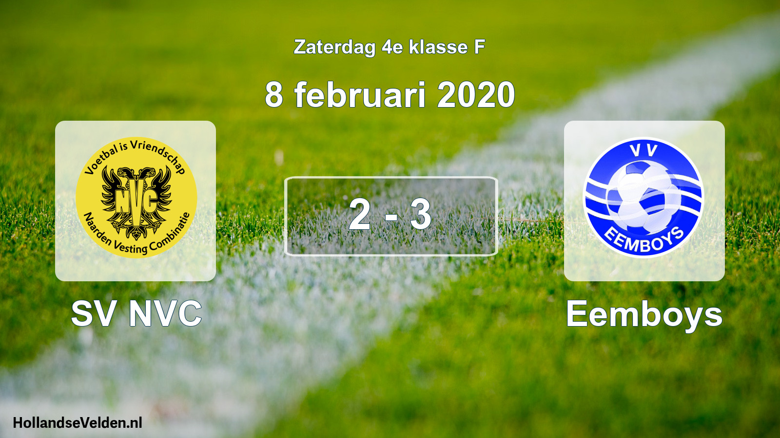 Total number of matches played: SV NVC - Eemboys 2 - 3 (8 February 2020)