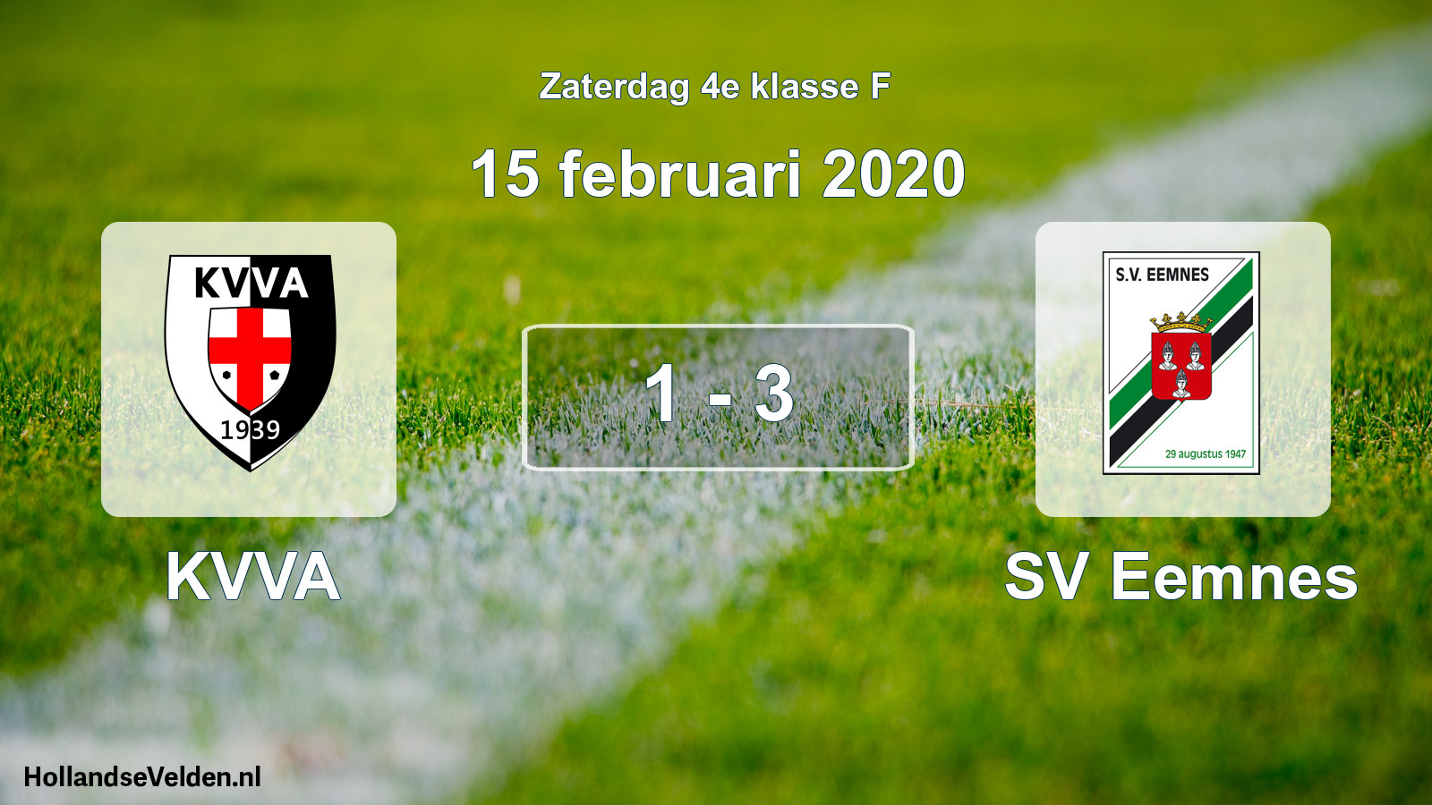 Total number of matches played: KVVA - SV Eemnes 1 - 3 (15 February 2020)