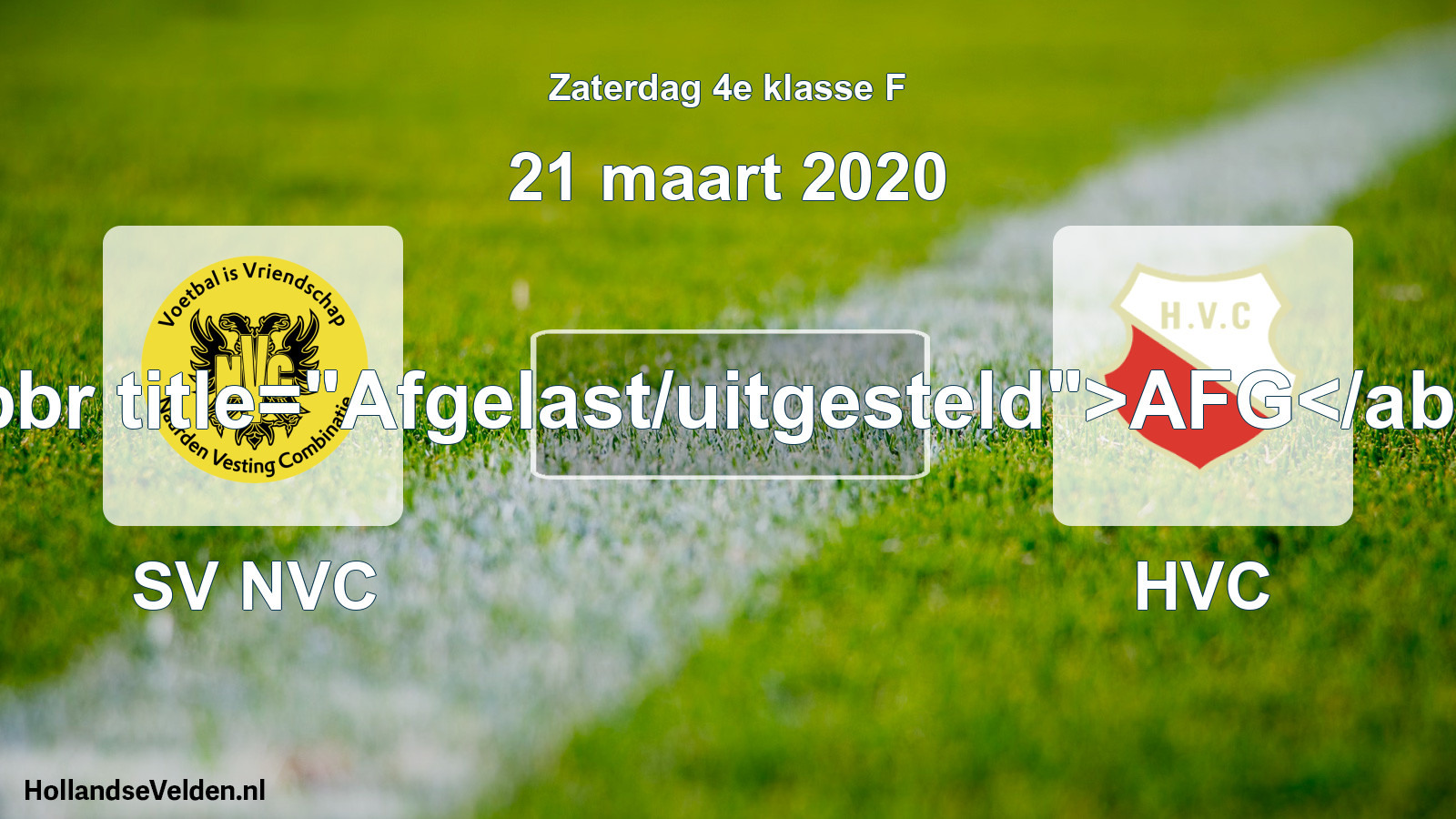 Scheduled Match: SV NVC - HVC (21 March 2020)