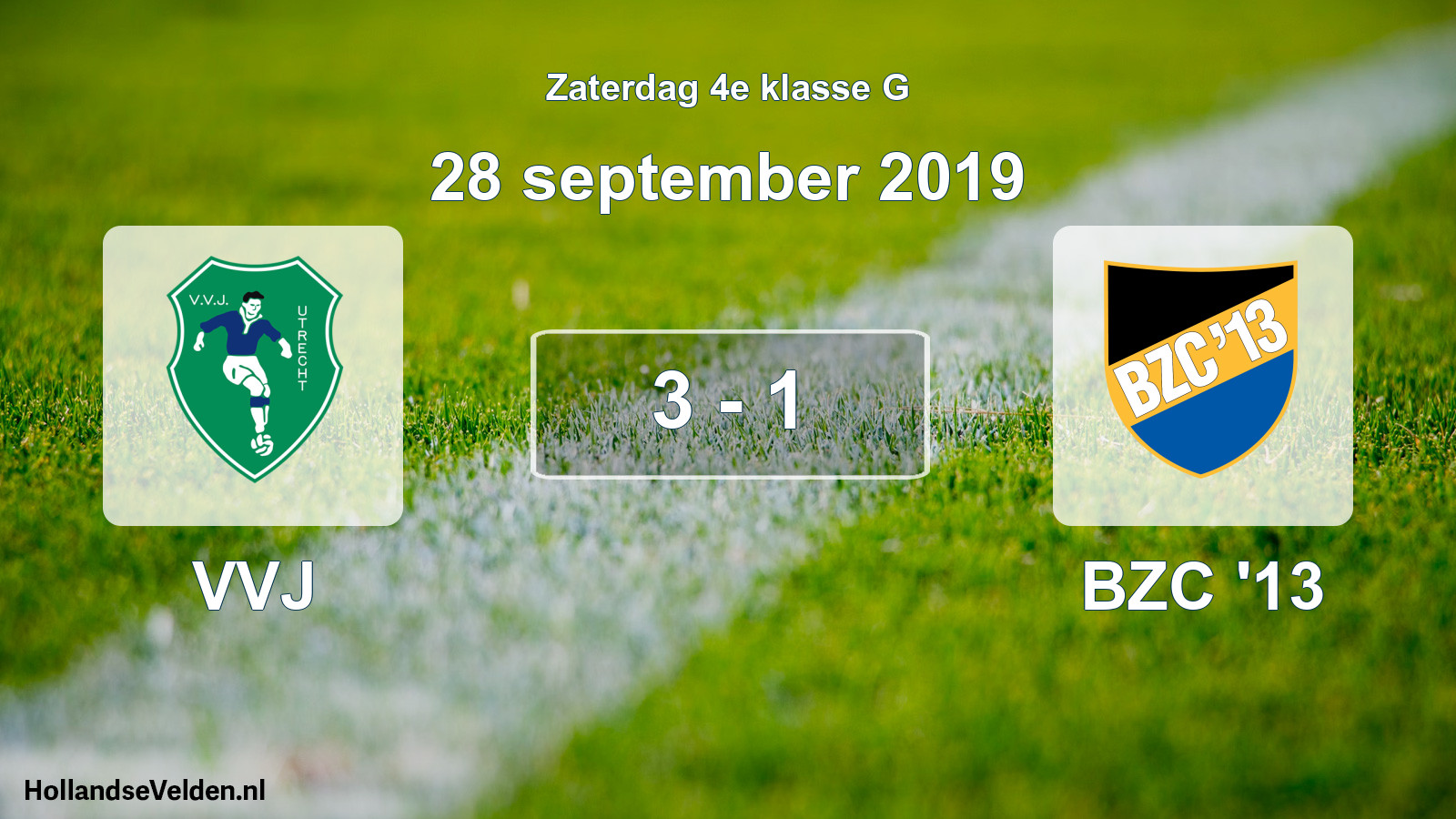 Total number of matches played: VVJ - BZC '13 3 - 1 (28 September 2019)