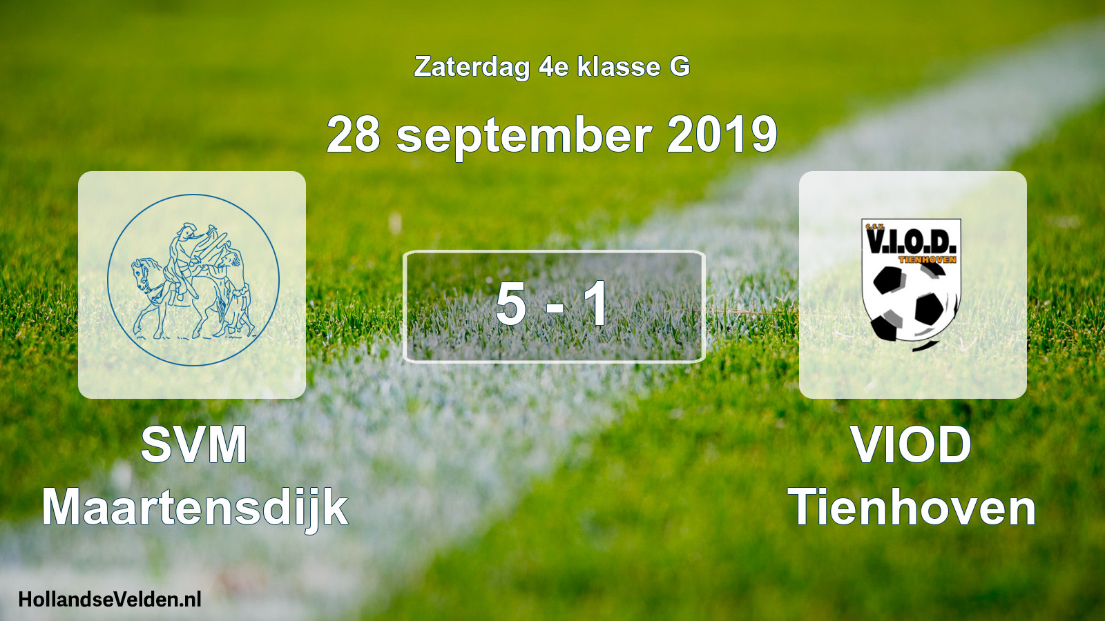 Total number of matches played: SVM Maartensdijk - VIOD Tienhoven 5 - 1 (28 September 2019)