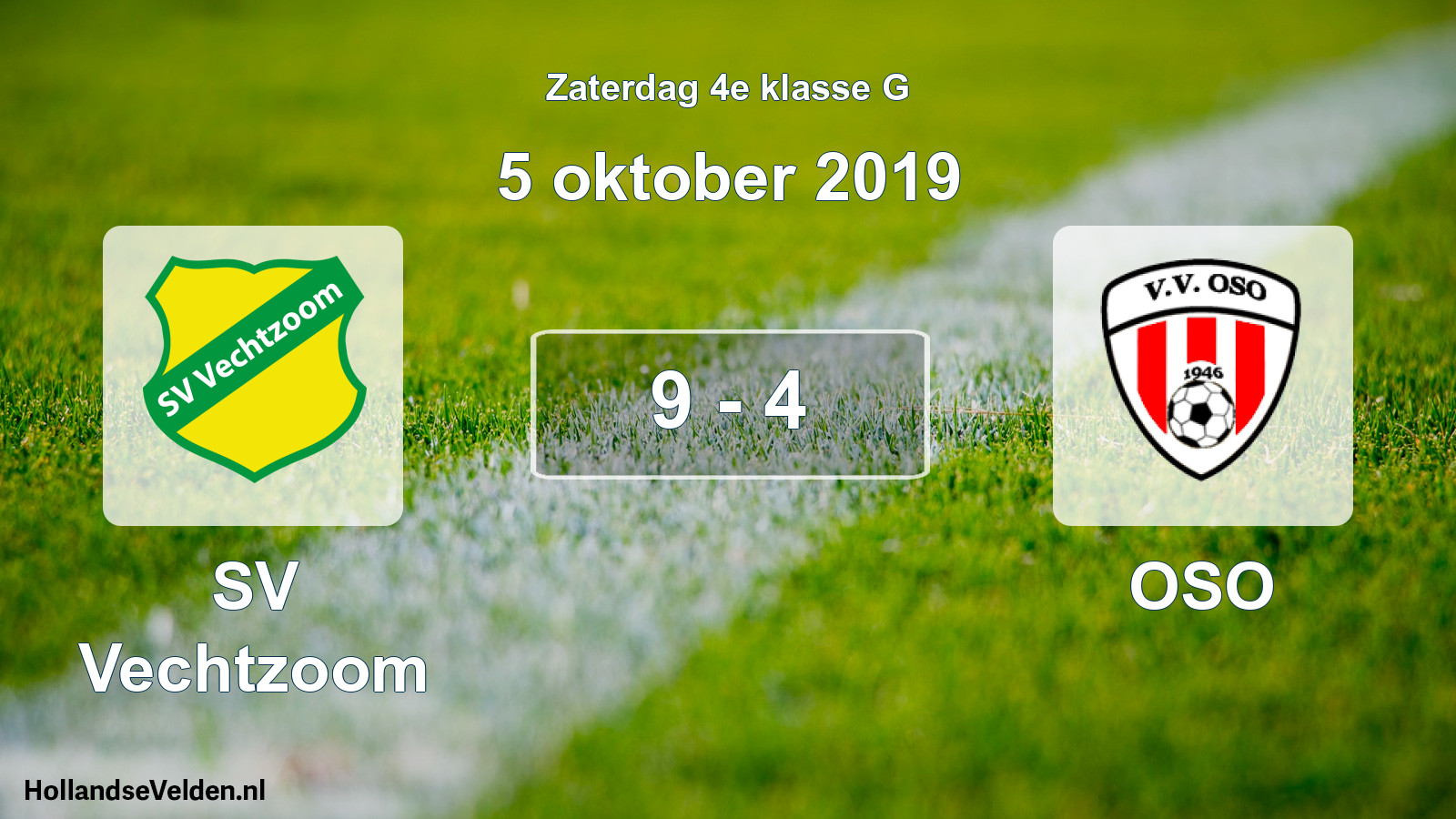 Total number of matches played: SV Vechtzoom - OSO 9 - 4 (5 October 2019)