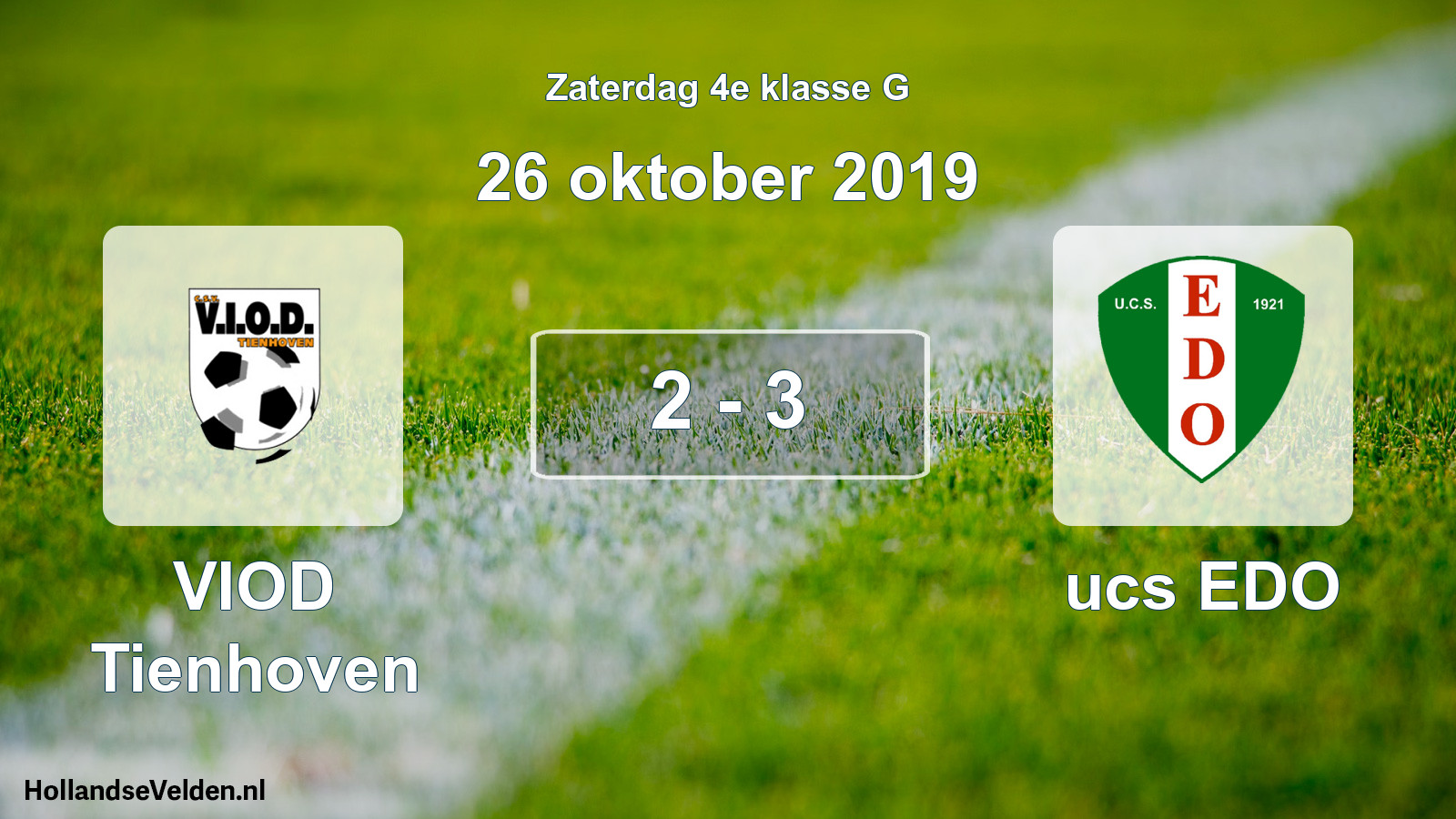 Total number of matches played: VIOD Tienhoven - ucs EDO 2 - 3 (26 October 2019)