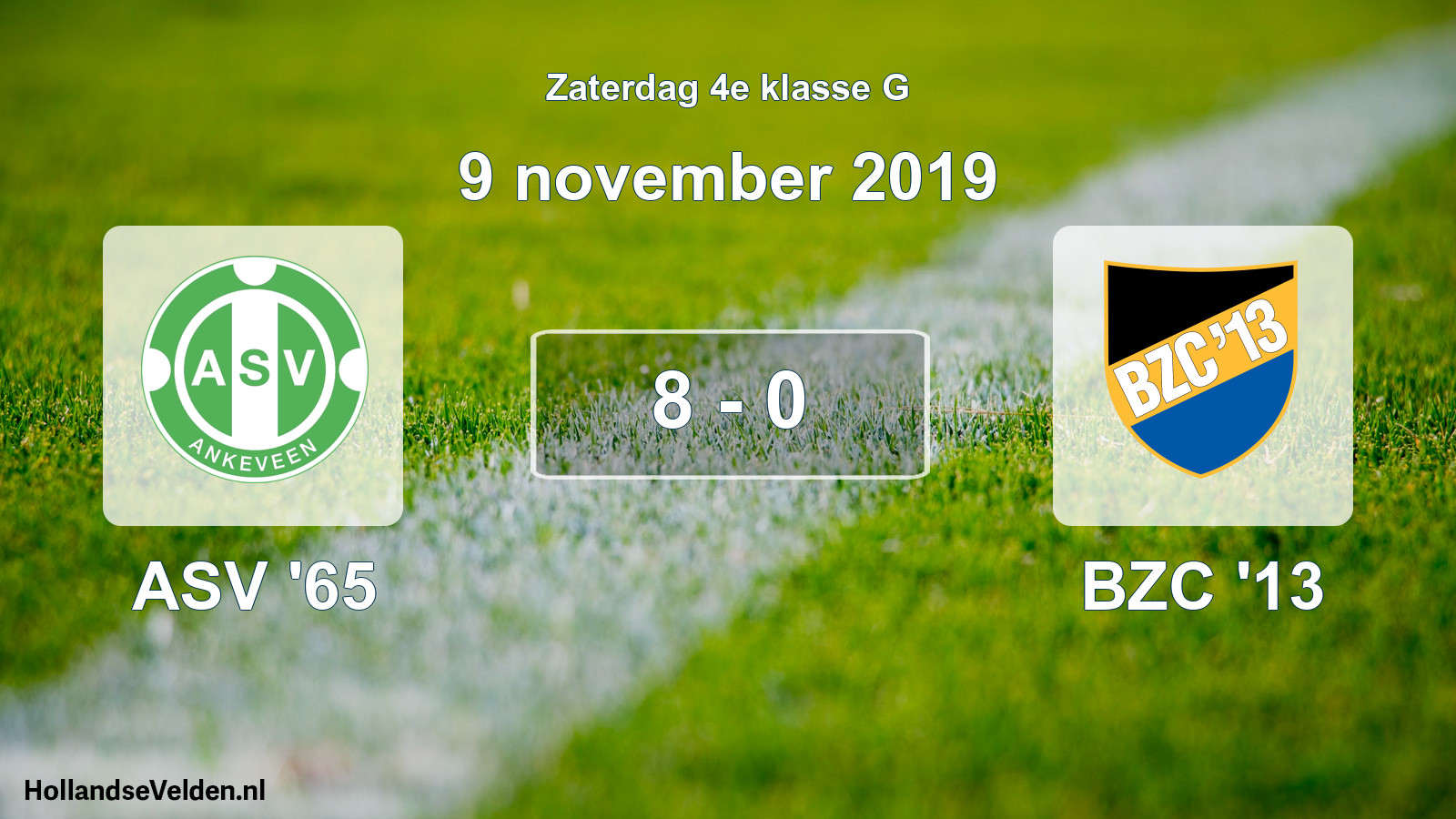 Total number of matches played: ASV '65 - BZC '13 8 - 0 (9 November 2019)
