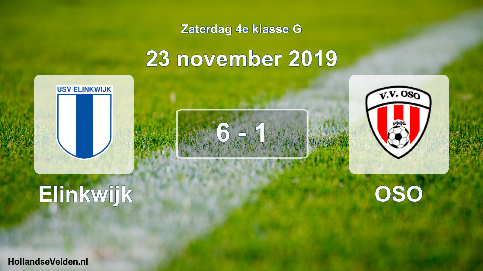 Total number of matches played: Elinkwijk - OSO 6 - 1 (23 November 2019)