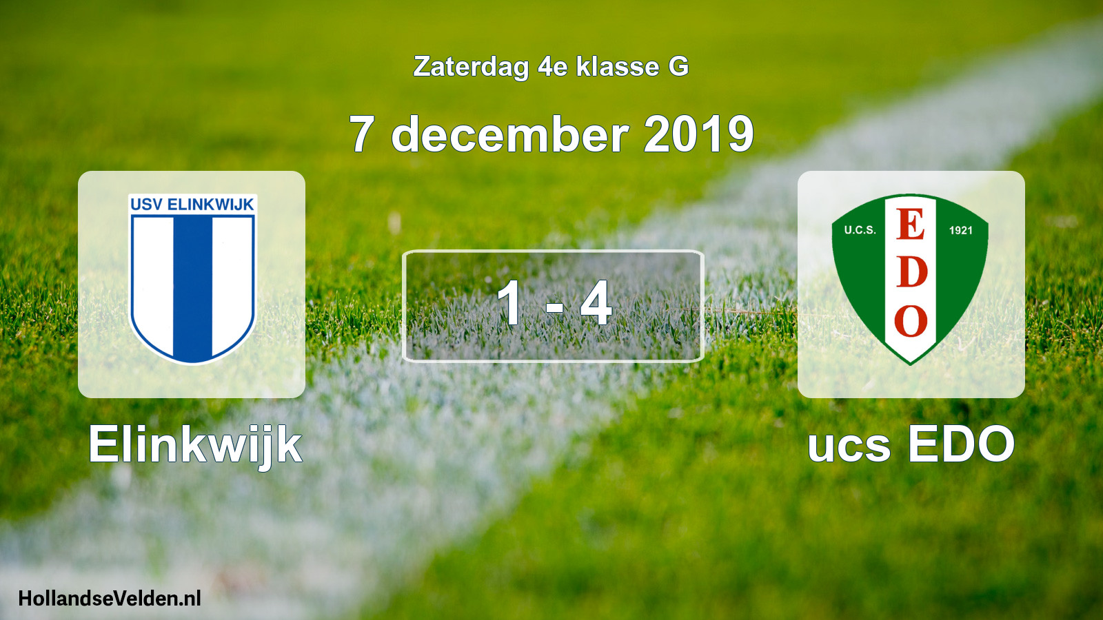 Total number of matches played: Elinkwijk - ucs EDO 1 - 4 (7 December 2019)