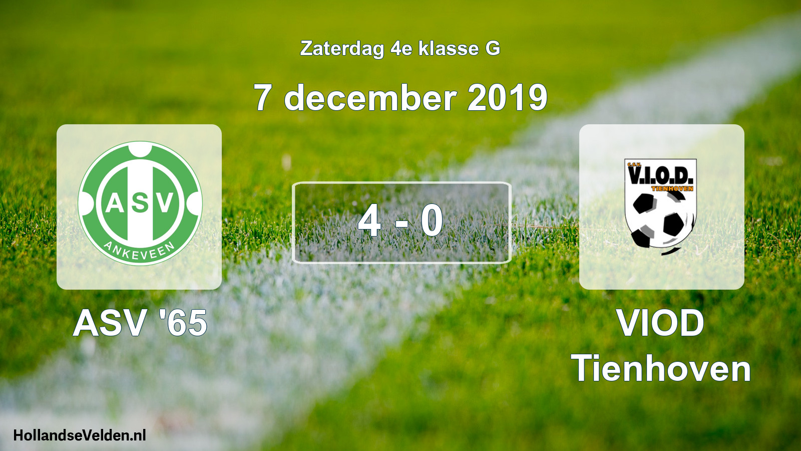 Total number of matches played: ASV '65 - VIOD Tienhoven 4 - 0 (7 December 2019)
