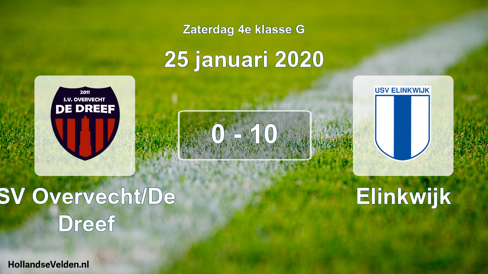 Total number of matches played: SV Overvecht/De Dreef - Elinkwijk 0 - 10 (25 January 2020)