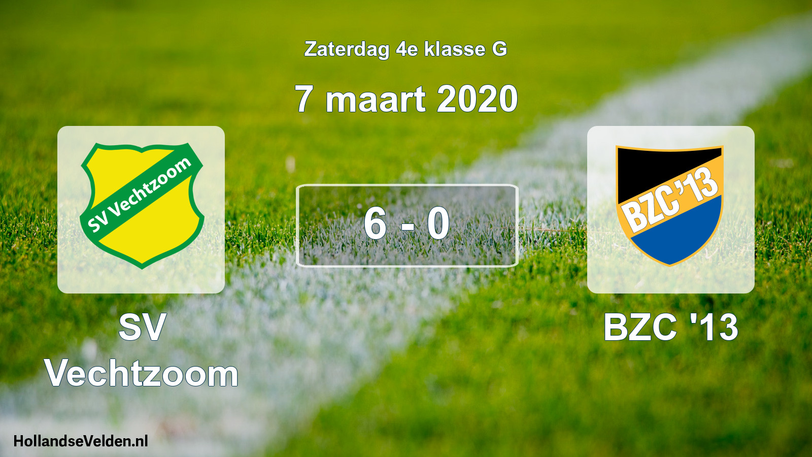 Total number of matches played: SV Vechtzoom - BZC '13 6 - 0 (7 March 2020)