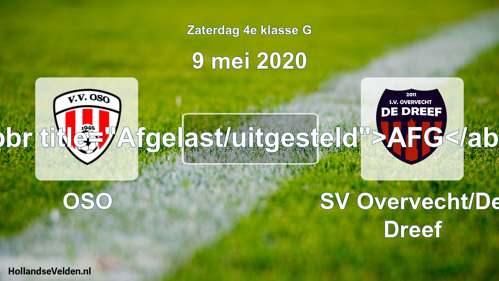 Scheduled Match: OSO - SV Overvecht/De Dreef (9 May 2020)