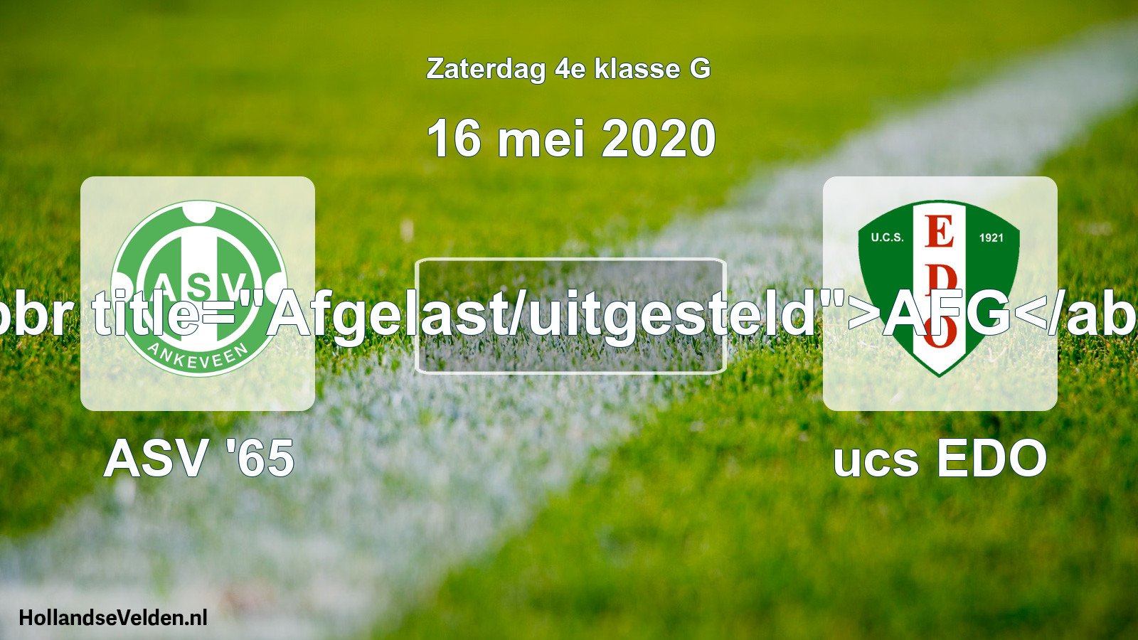 Scheduled Match: ASV '65 - ucs EDO (16 May 2020)