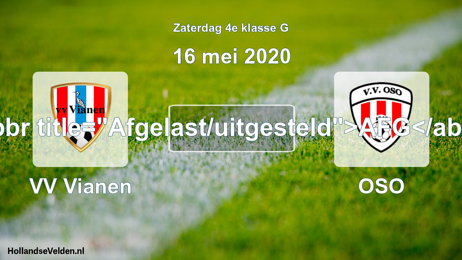 Scheduled Match: VV Vianen - OSO (16 May 2020)