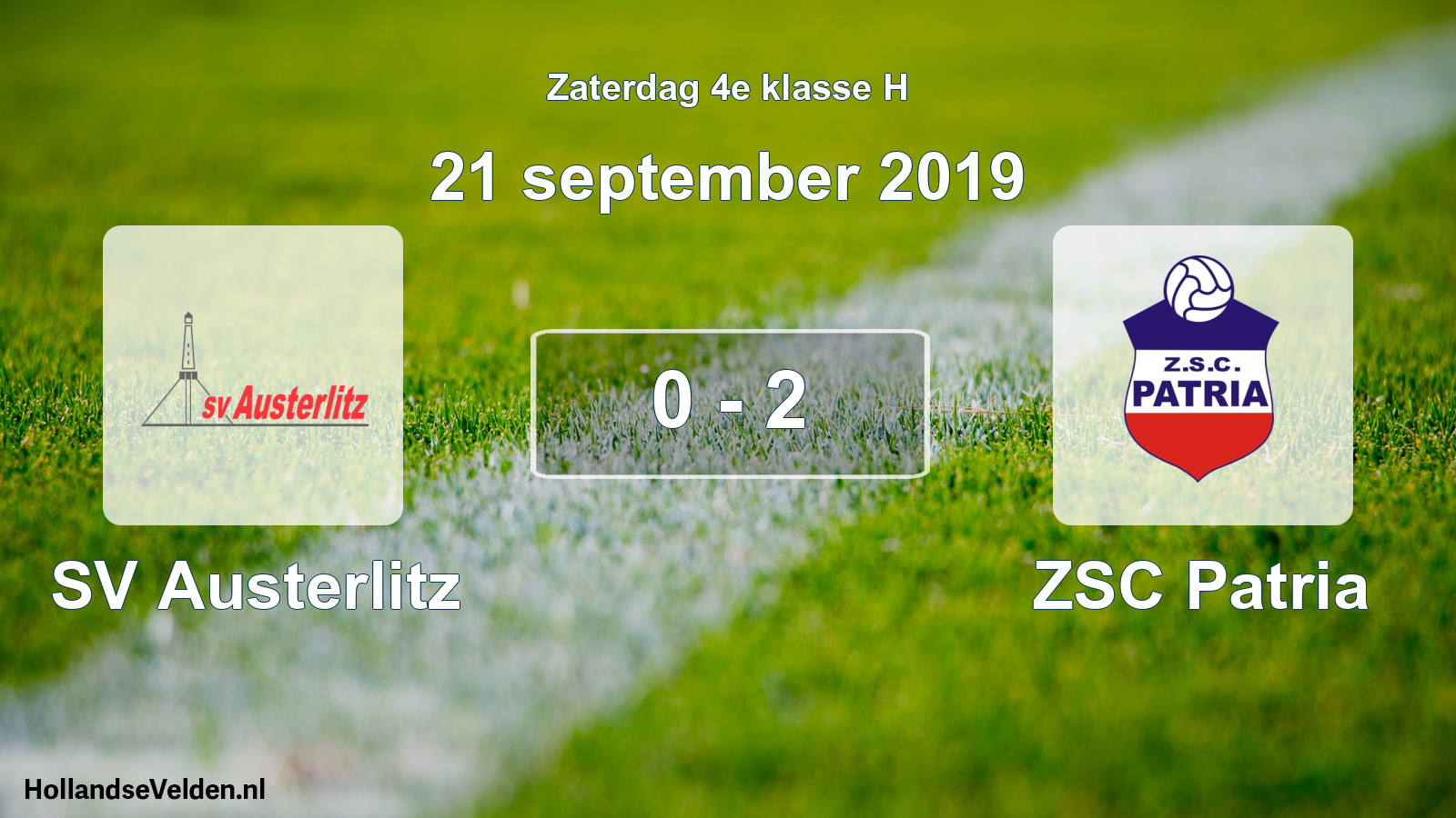 Total number of matches played: SV Austerlitz - ZSC Patria 0 - 2 (21 September 2019)
