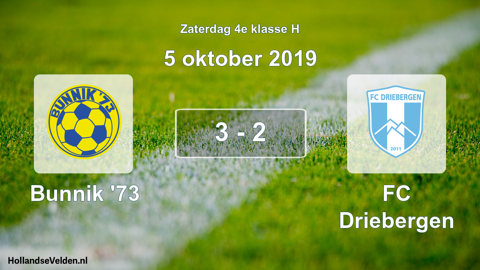 Total number of matches played: Bunnik '73 - FC Driebergen 3 - 2 (5 October 2019)