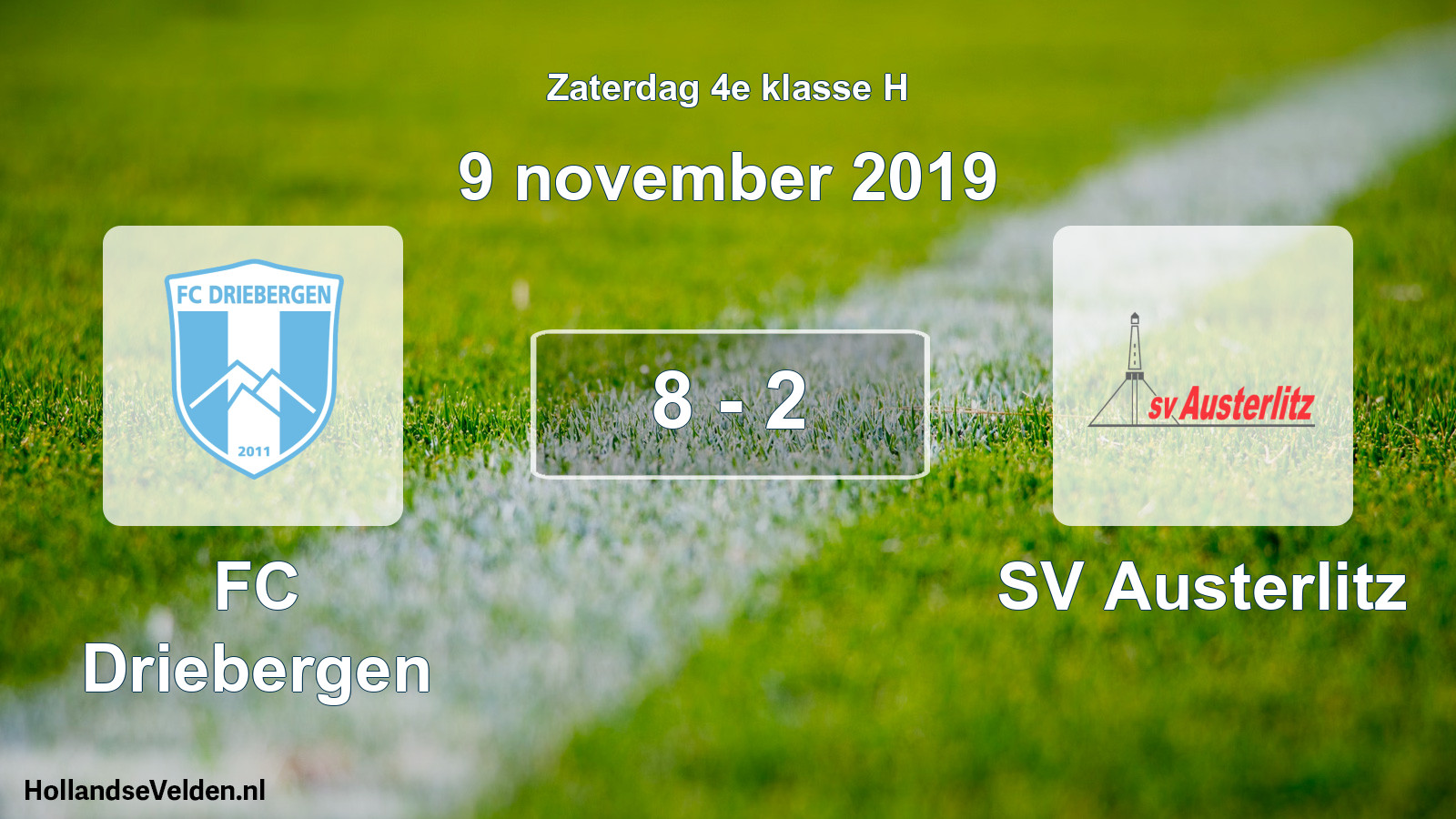 Total number of matches played: FC Driebergen - SV Austerlitz 8 - 2 (9 November 2019)