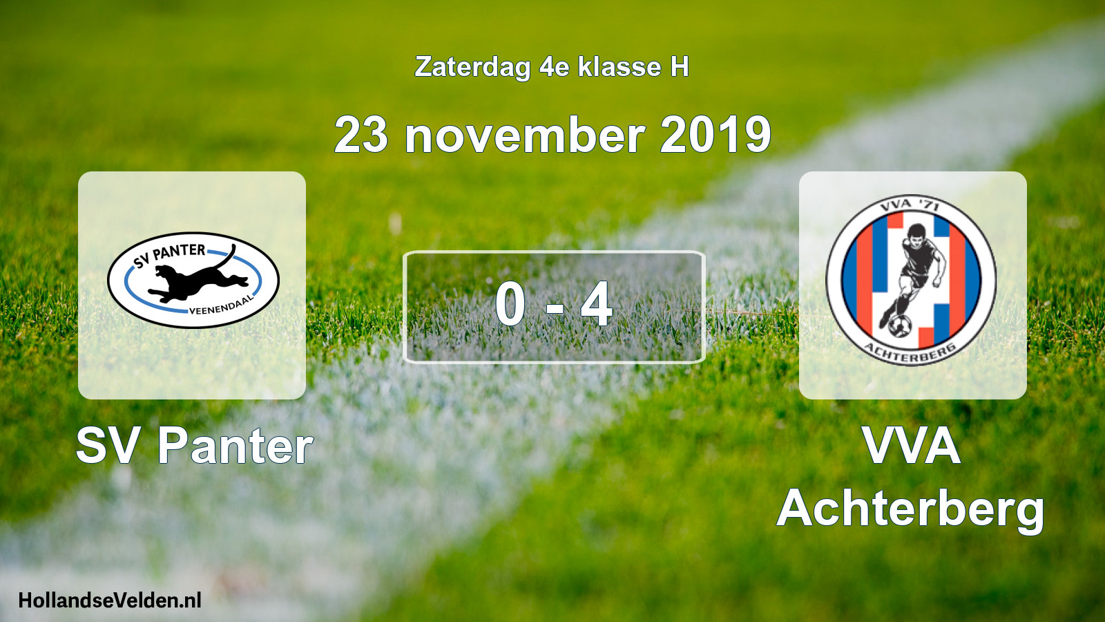 Total number of matches played: SV Panter - VVA Achterberg 0 - 4 (23 November 2019)