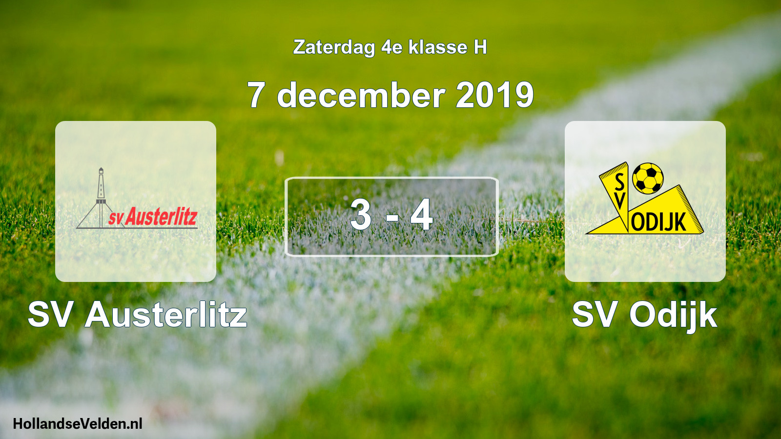 Total number of matches played: SV Austerlitz - SV Odijk 3 - 4 (7 December 2019)