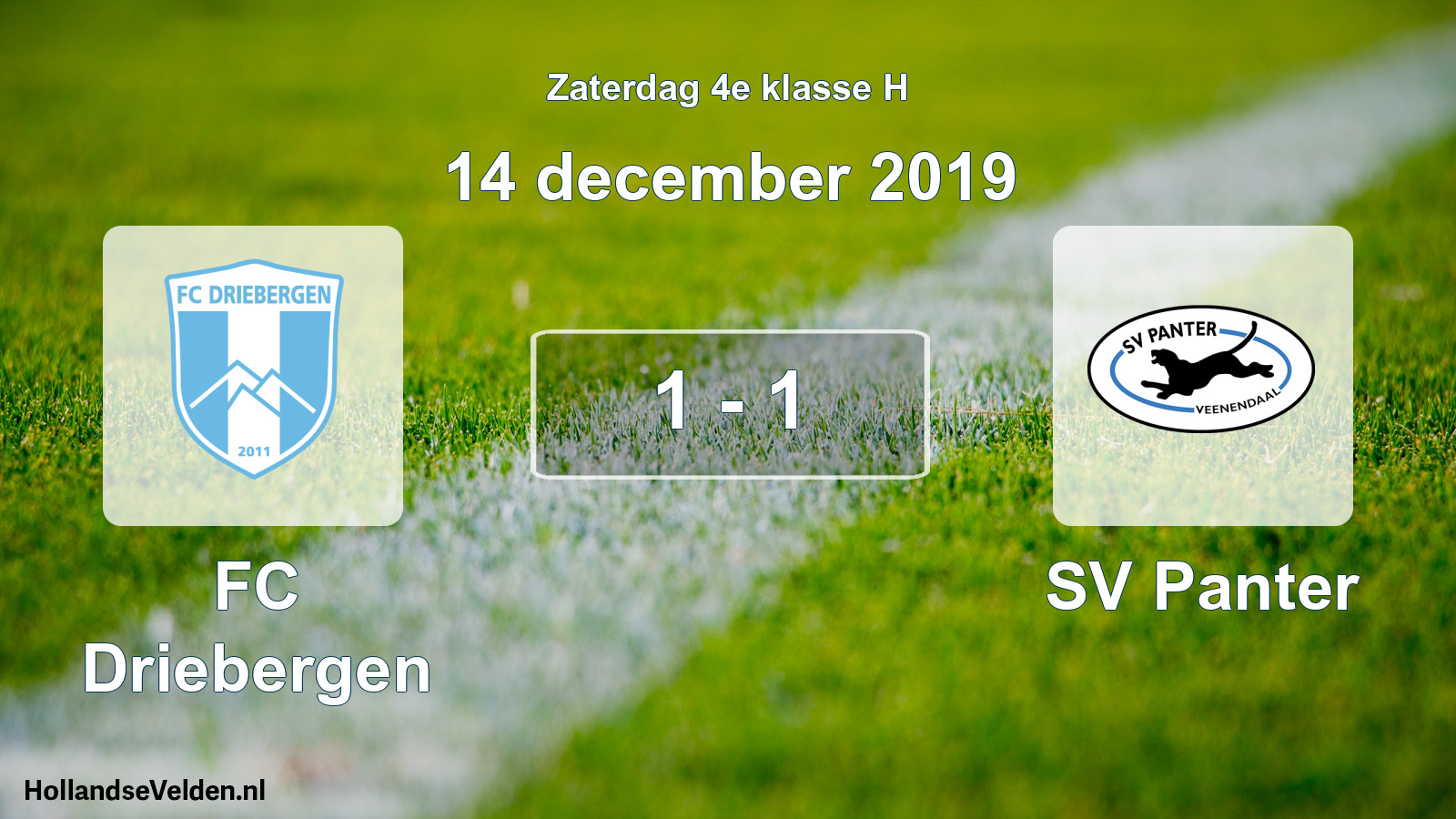Total number of matches played: FC Driebergen - SV Panter 1 - 1 (14 December 2019)