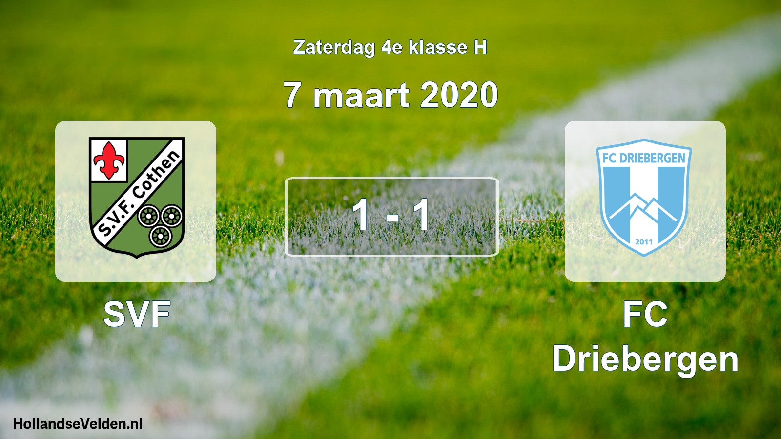 Total number of matches played: SVF - FC Driebergen 1 - 1 (7 March 2020)