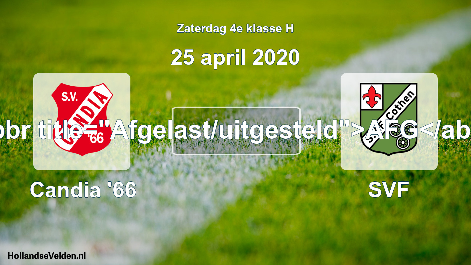 Scheduled Match: Candia '66 - SVF (25 April 2020)