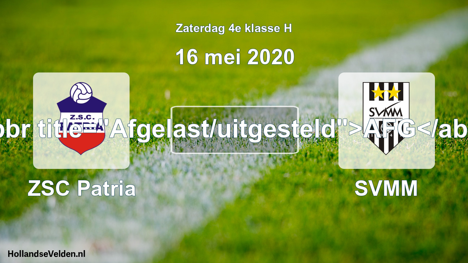 Scheduled Match: ZSC Patria - SVMM (16 May 2020)