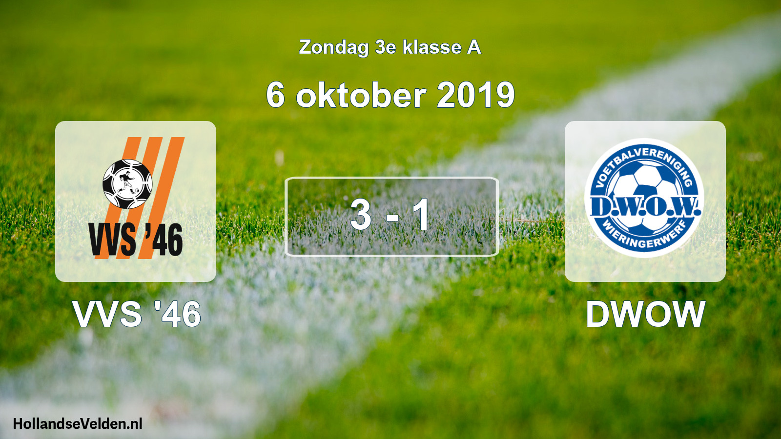 Total number of matches played: VVS '46 - DWOW 3 - 1 (6 October 2019)
