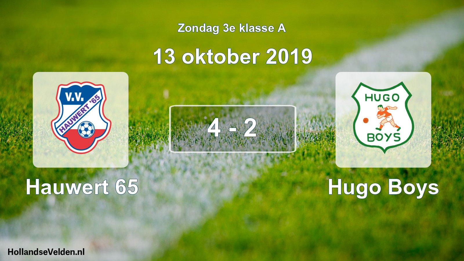 Total number of matches played: Hauwert 65 - Hugo Boys 4 - 2 (13 October 2019)