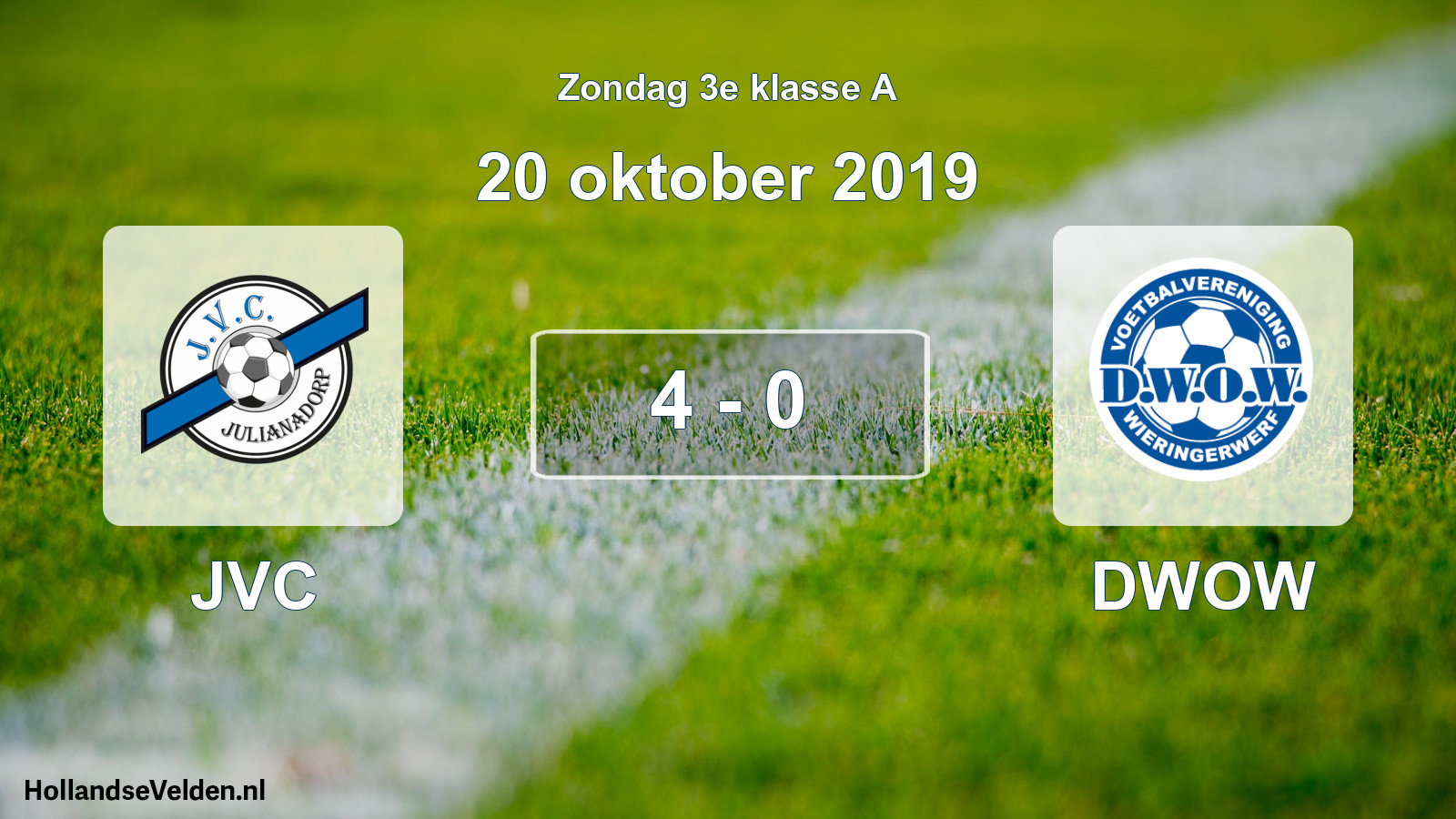 Total number of matches played: JVC - DWOW 4 - 0 (20 October 2019)