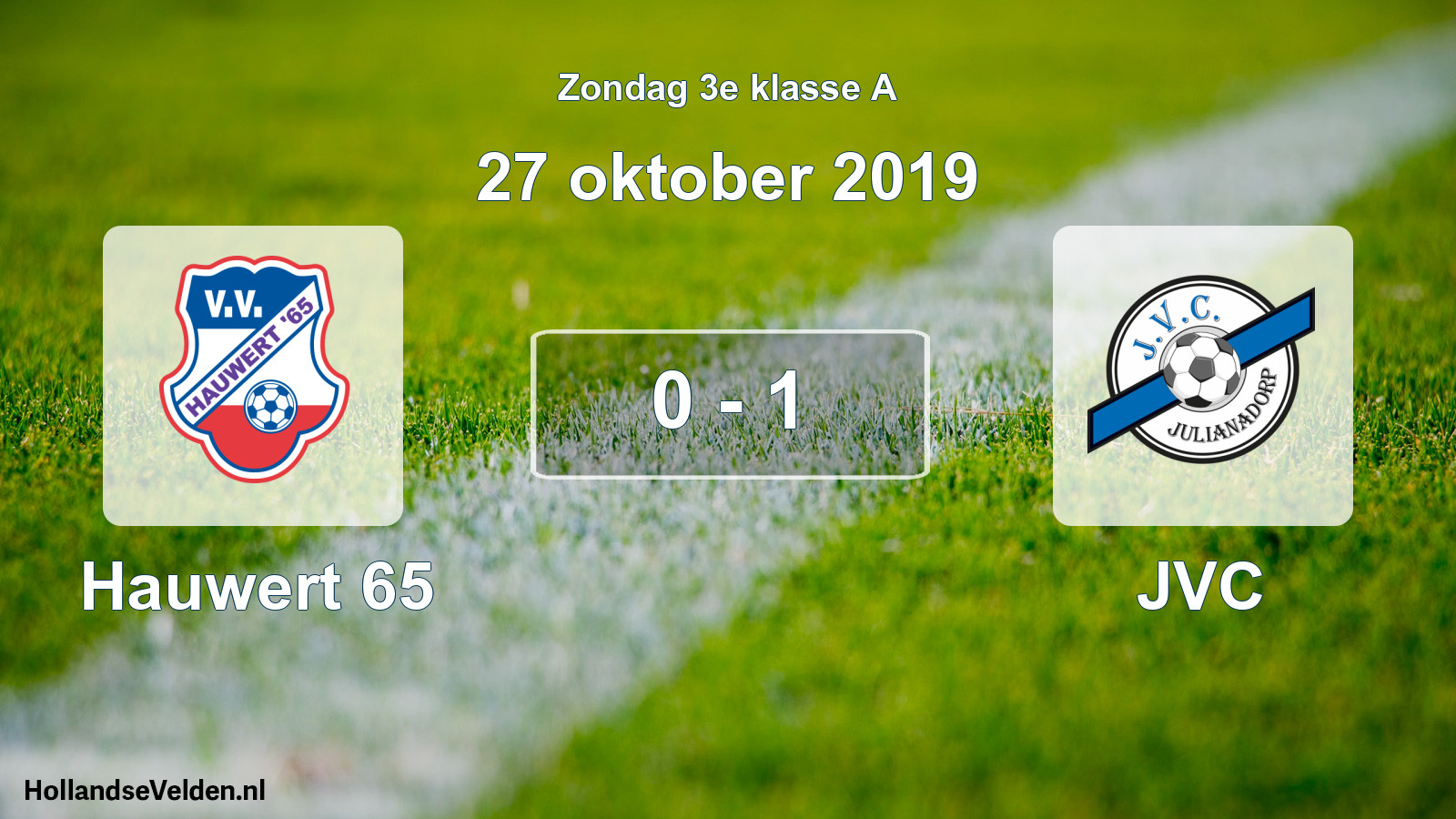 Total number of matches played: Hauwert 65 - JVC 0 - 1 (27 October 2019)