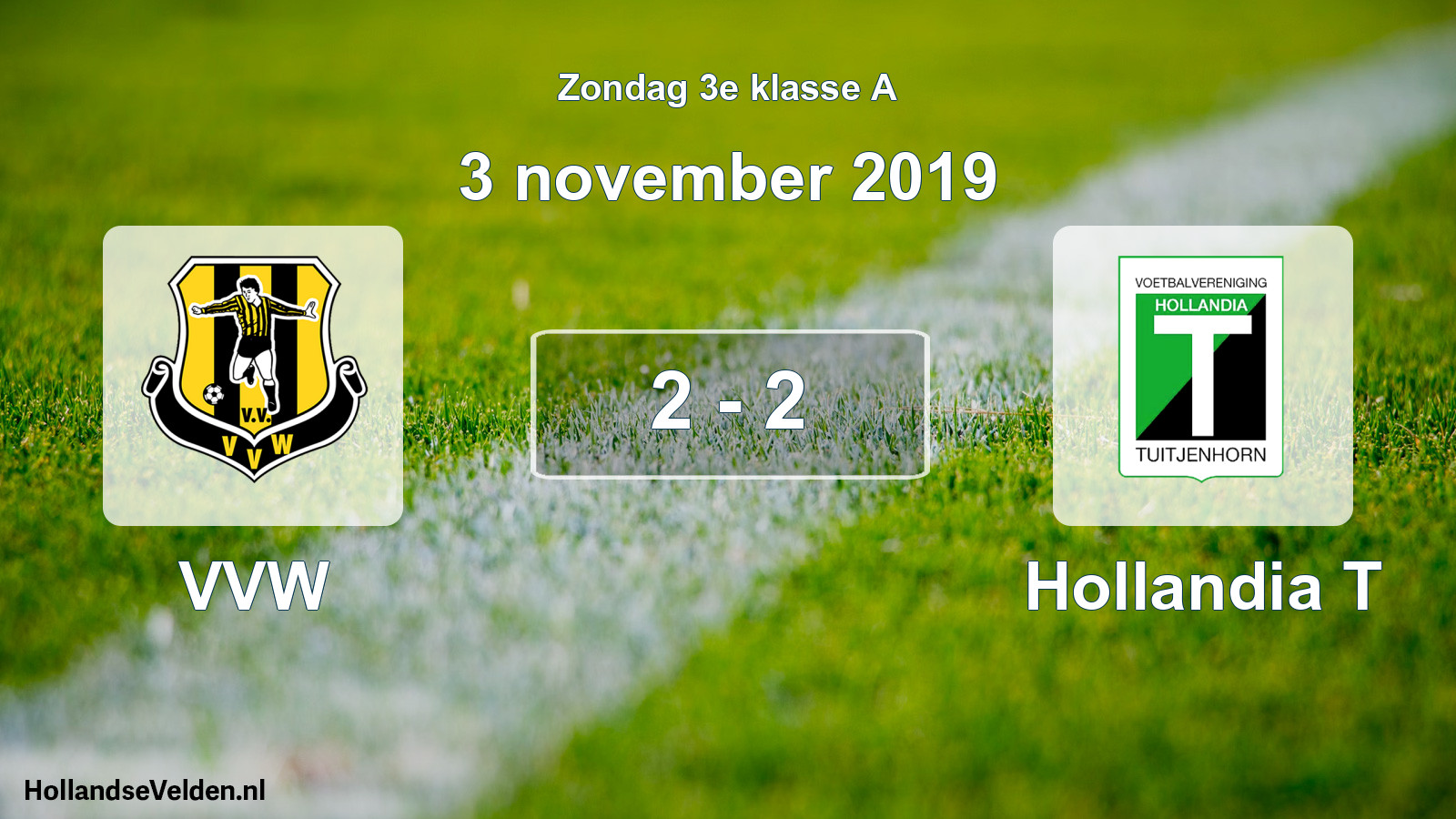 Total number of matches played: VVW - Hollandia T 2 - 2 (3 November 2019)