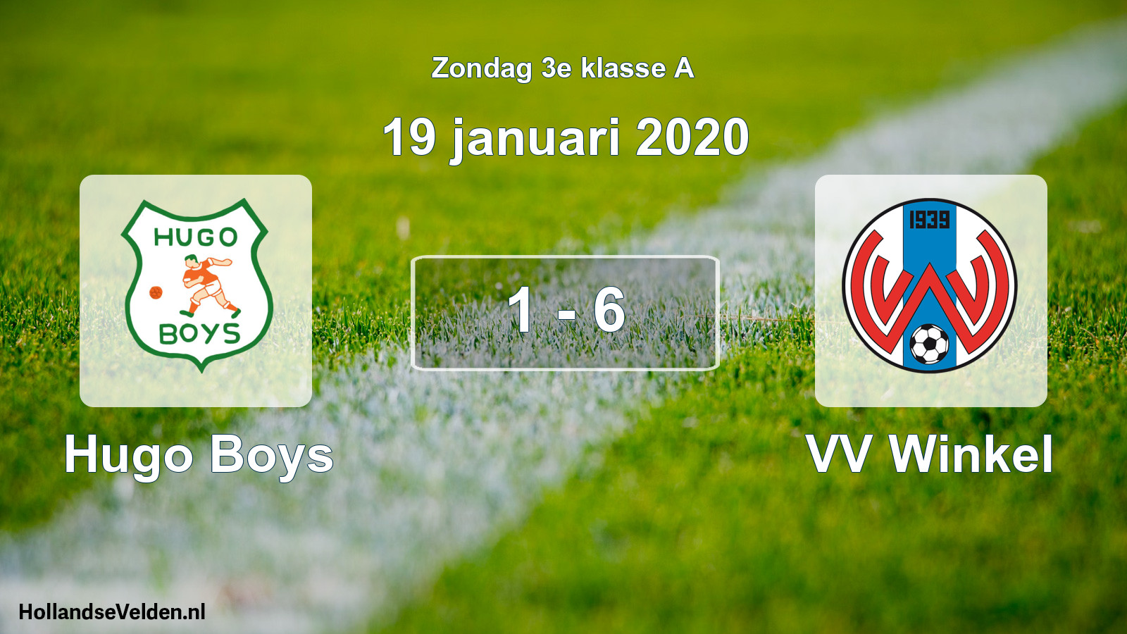 Total number of matches played: Hugo Boys - VV Winkel 1 - 6 (19 January 2020)