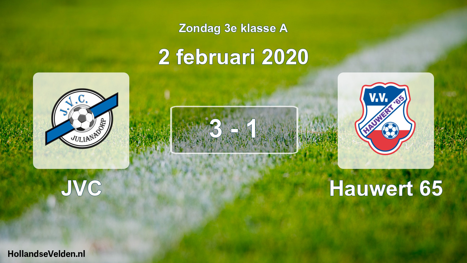 Total number of matches played: JVC - Hauwert 65 3 - 1 (2 February 2020)