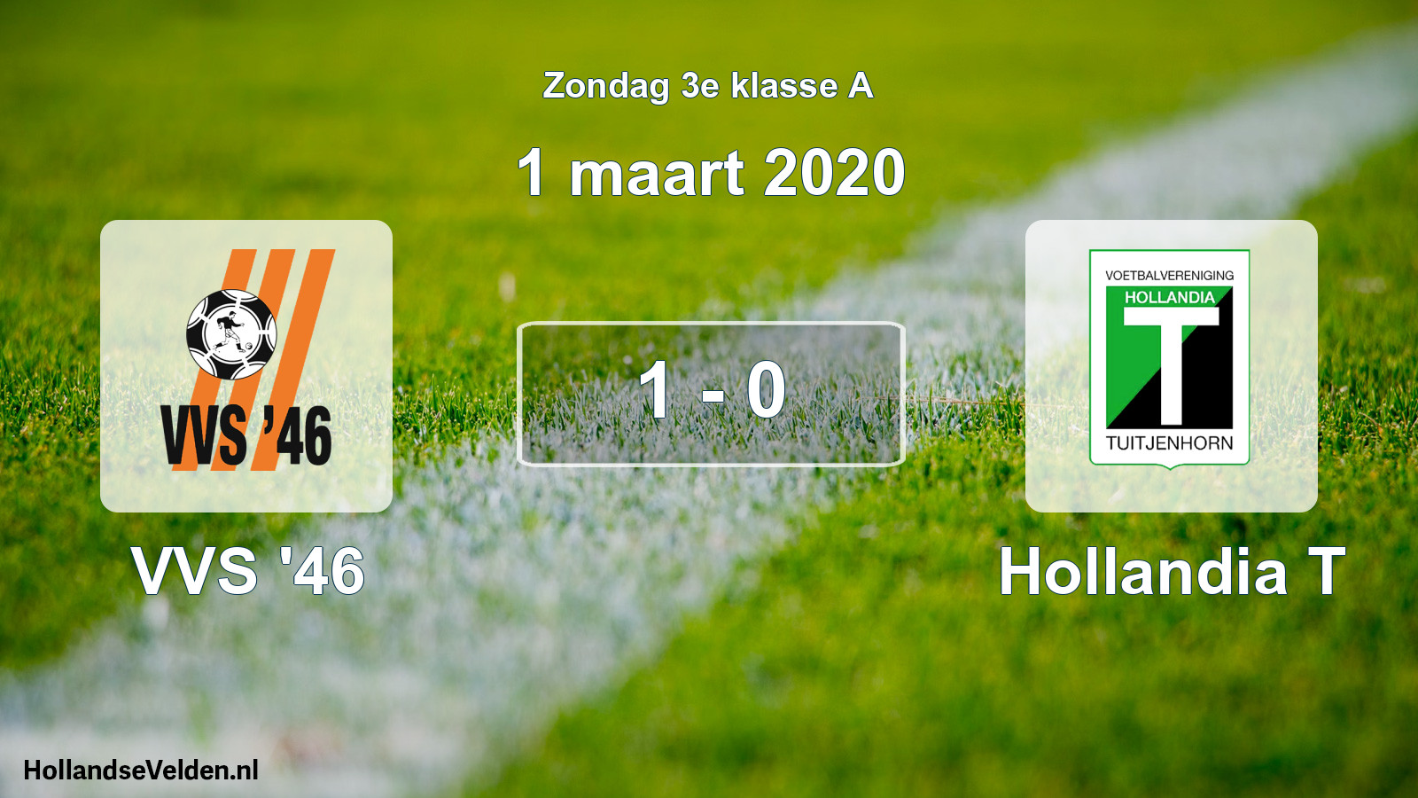 Total number of matches played: VVS '46 - Hollandia T 1 - 0 (1 March 2020)