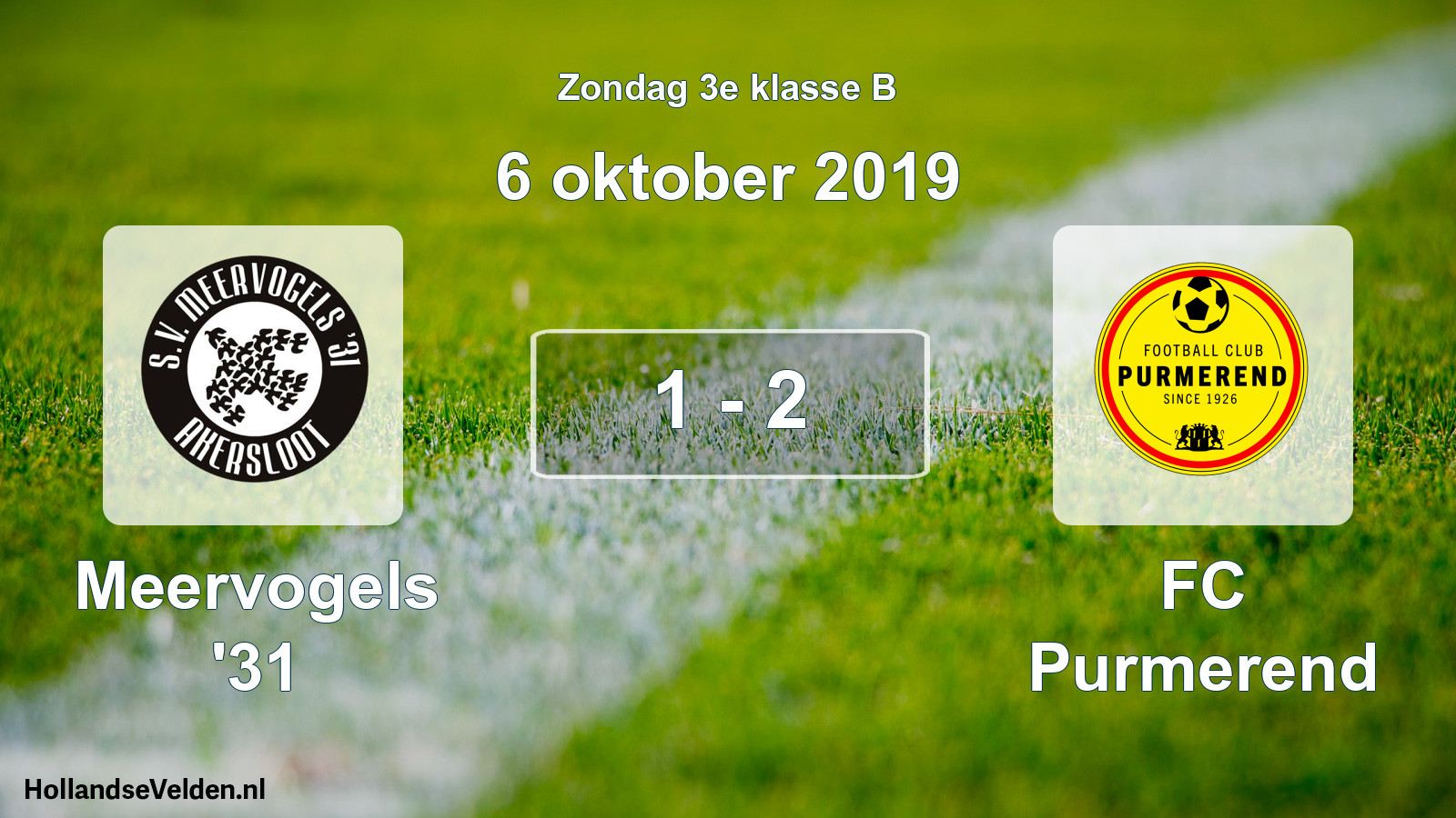 Total number of matches played: Meervogels '31 - FC Purmerend 1 - 2 (6 October 2019)