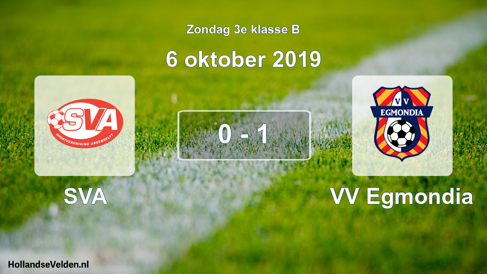 Total number of matches played: SVA - VV Egmondia 0 - 1 (6 October 2019)
