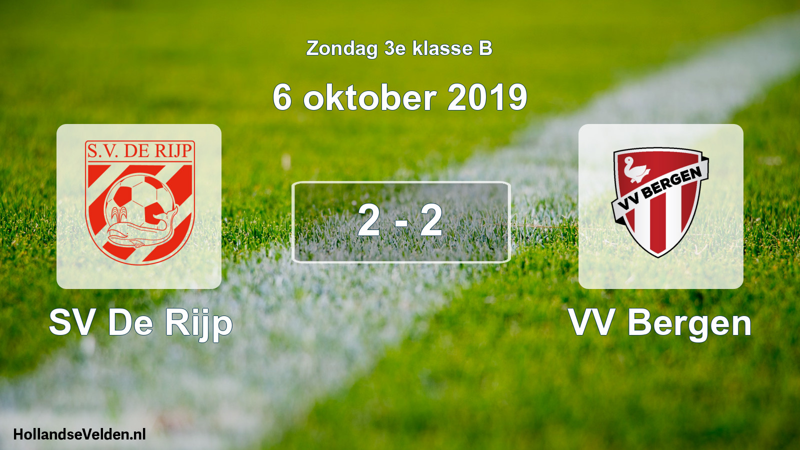 Total number of matches played: SV De Rijp - VV Bergen 2 - 2 (6 October 2019)