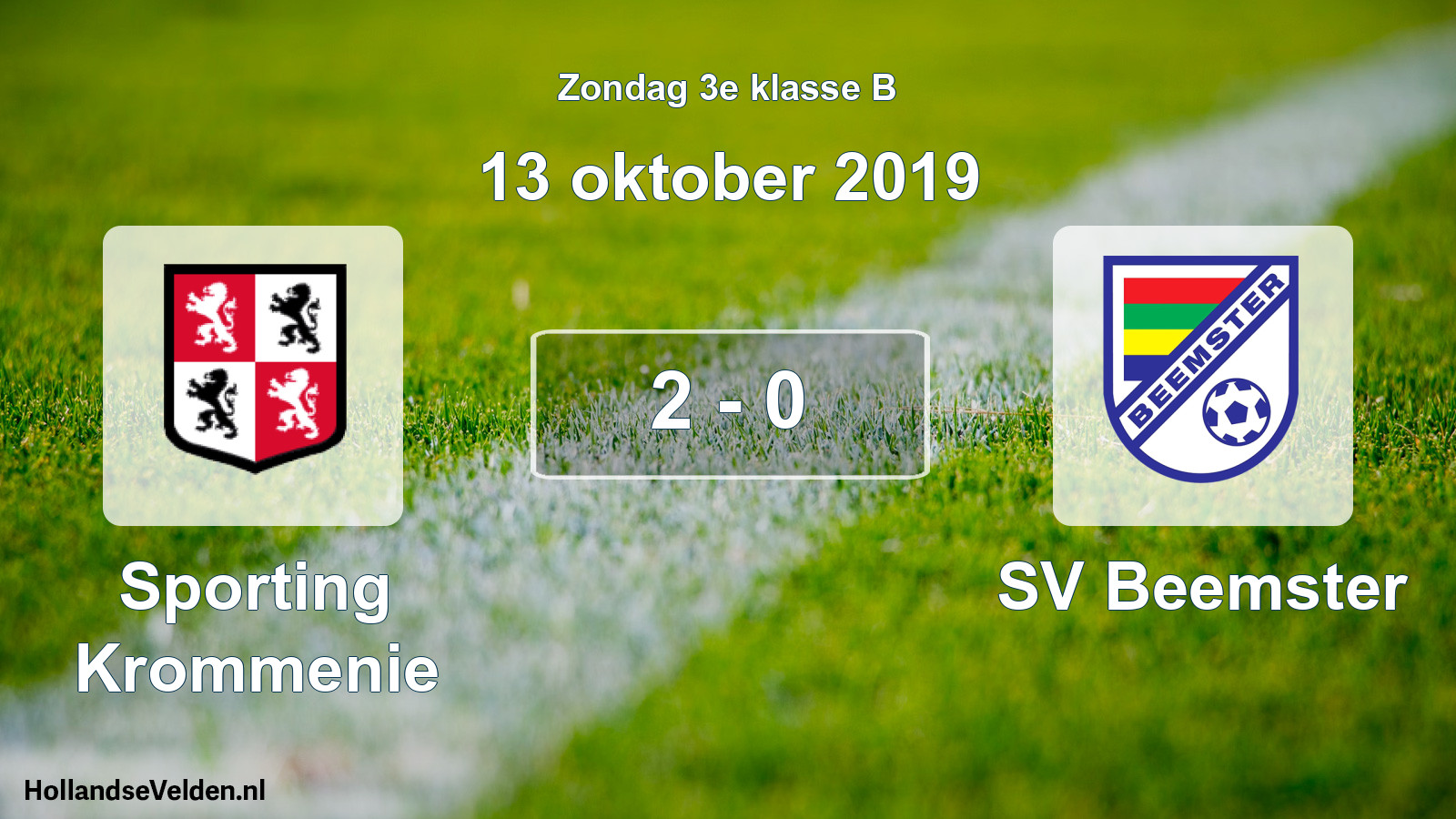 Total number of matches played: Sporting Krommenie - SV Beemster 2 - 0 (13 October 2019)