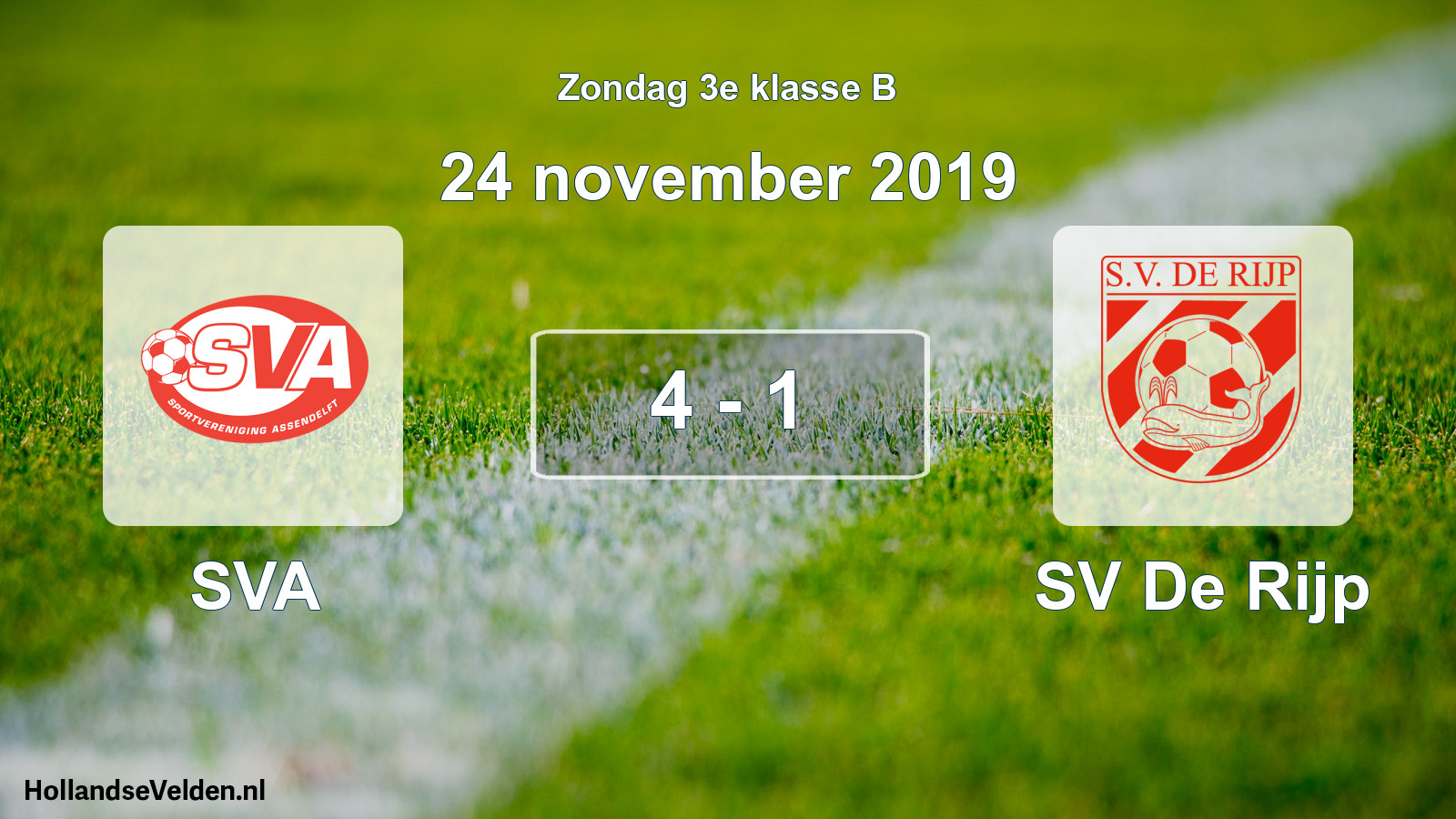 Total number of matches played: SVA - SV De Rijp 4 - 1 (24 November 2019)